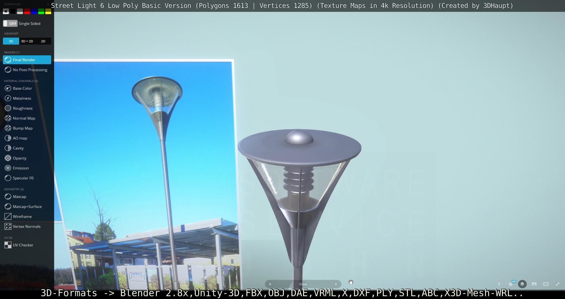 Street Light 6 Basic Version Low-poly 3D model_122