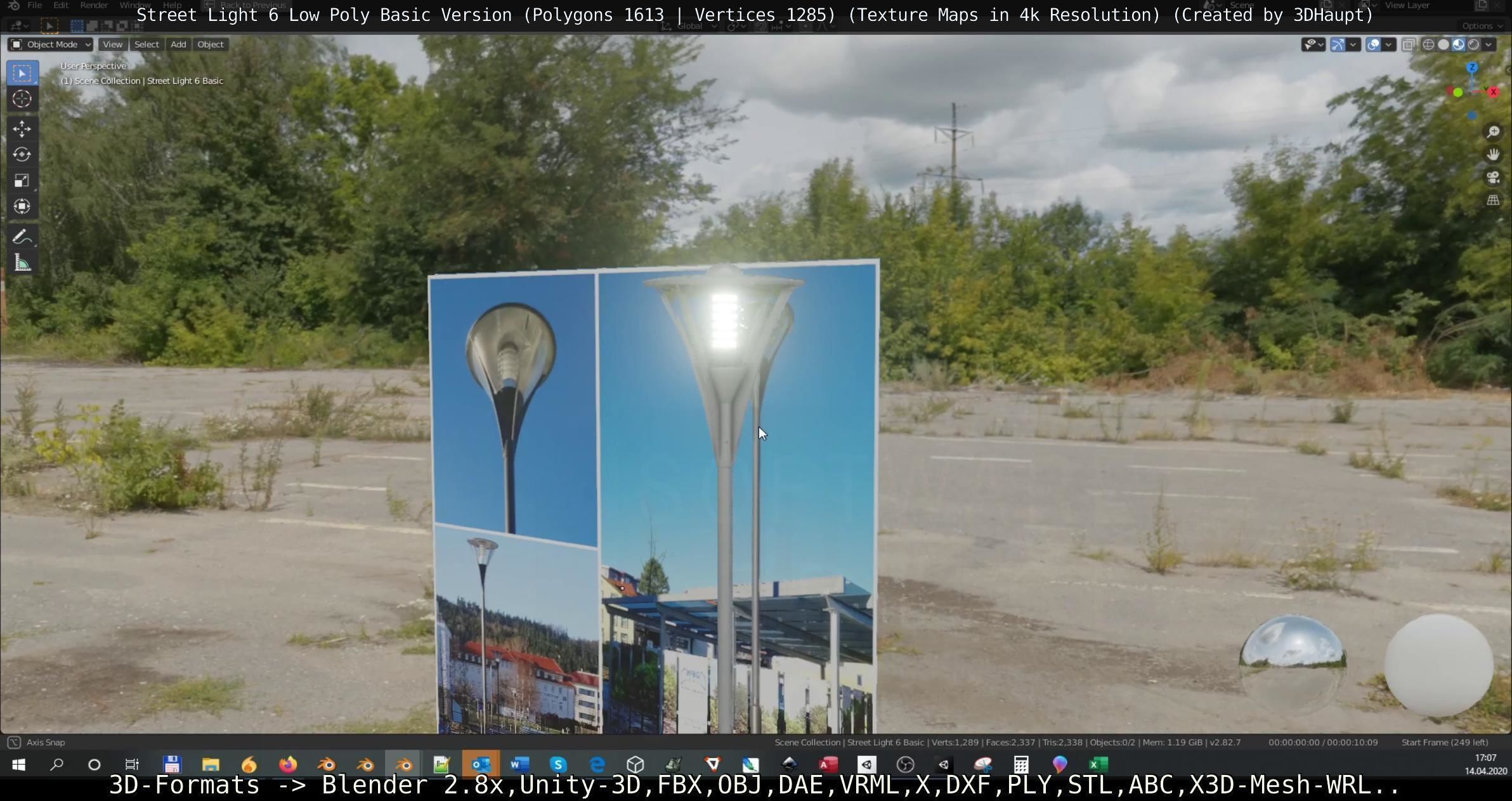 Street Light 6 Basic Version Low-poly 3D model_29