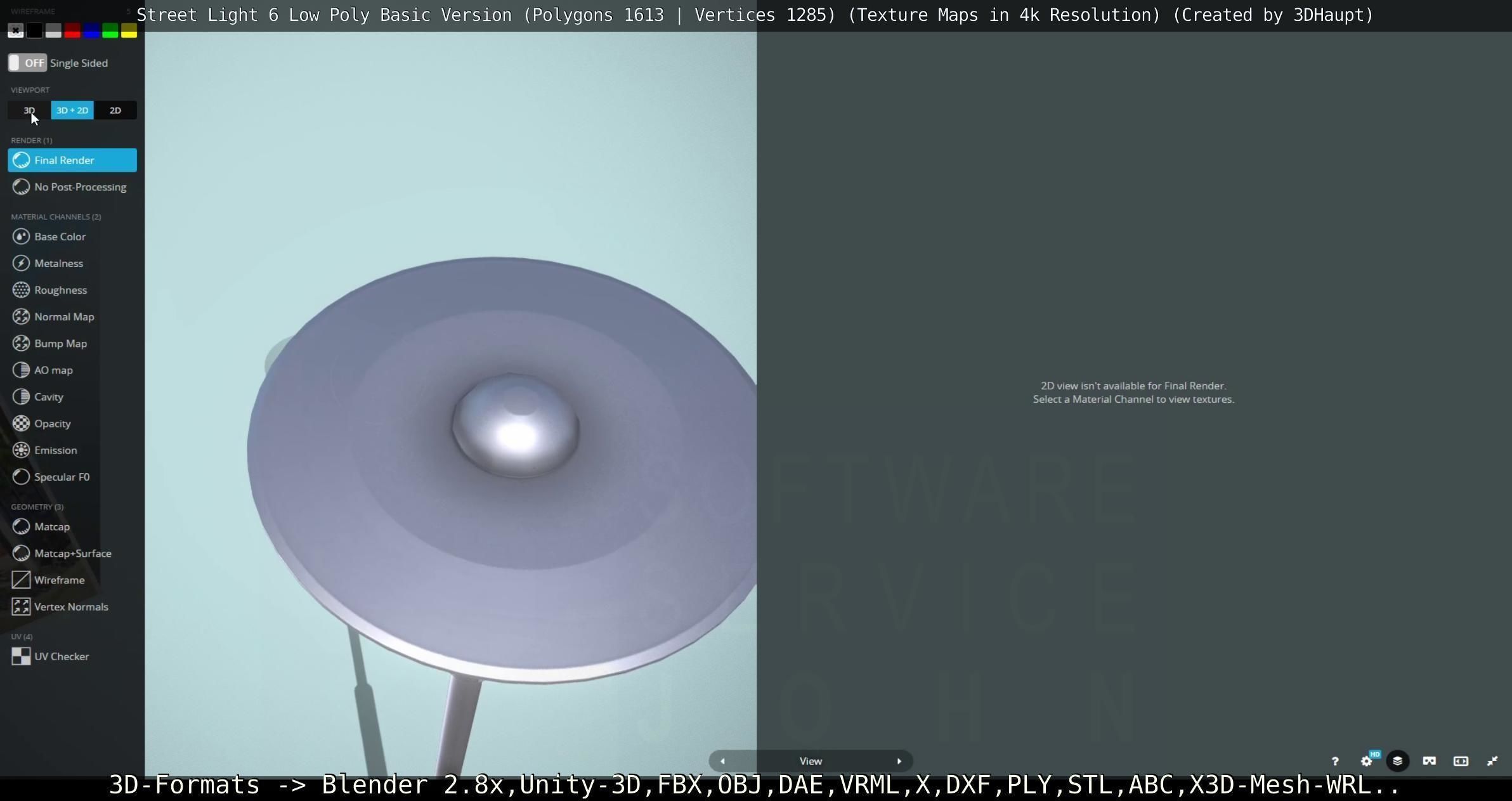 Street Light 6 Basic Version Low-poly 3D model_121