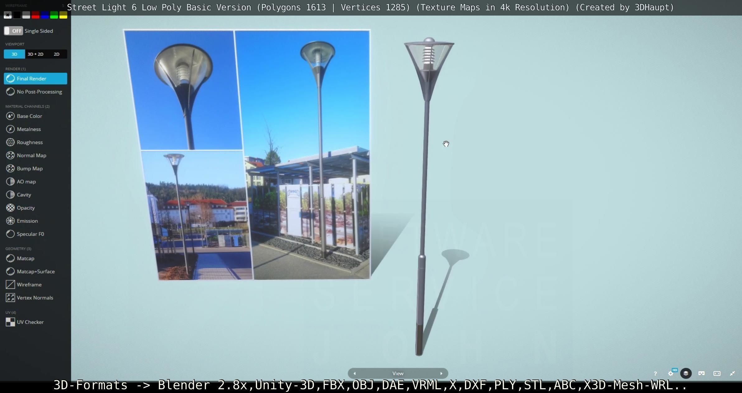Street Light 6 Basic Version Low-poly 3D model_128