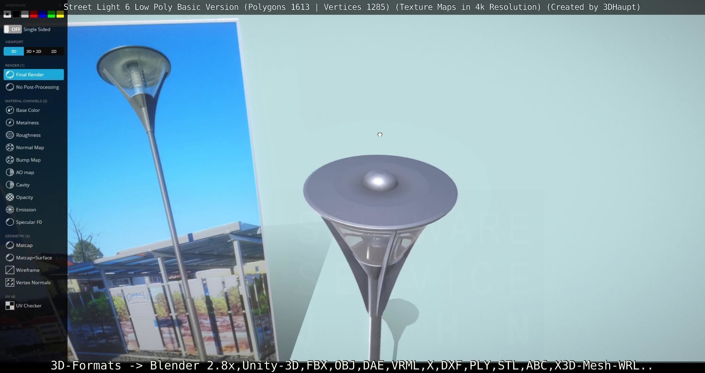 Street Light 6 Basic Version Low-poly 3D model_11