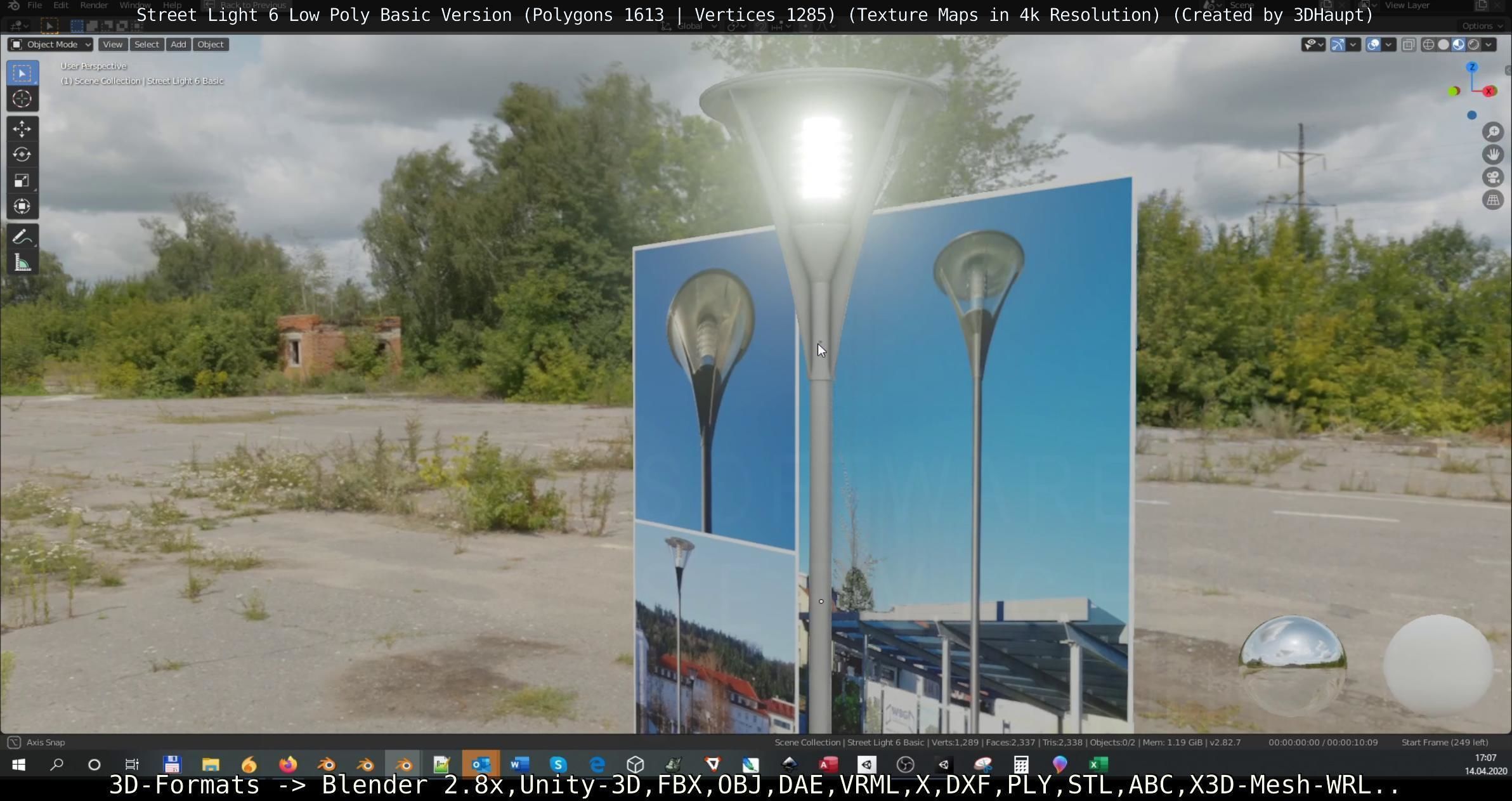 Street Light 6 Basic Version Low-poly 3D model_30