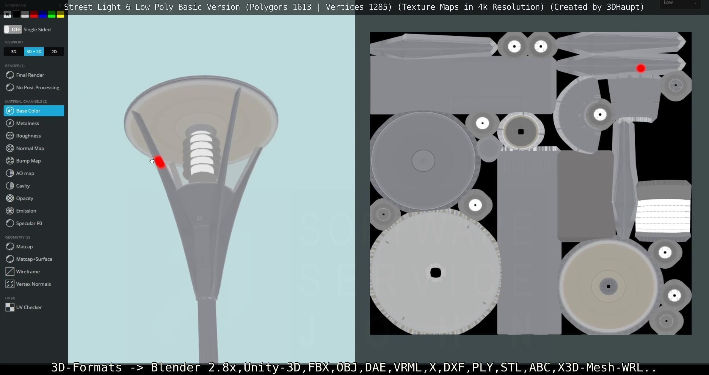 Street Light 6 Basic Version Low-poly 3D model_96
