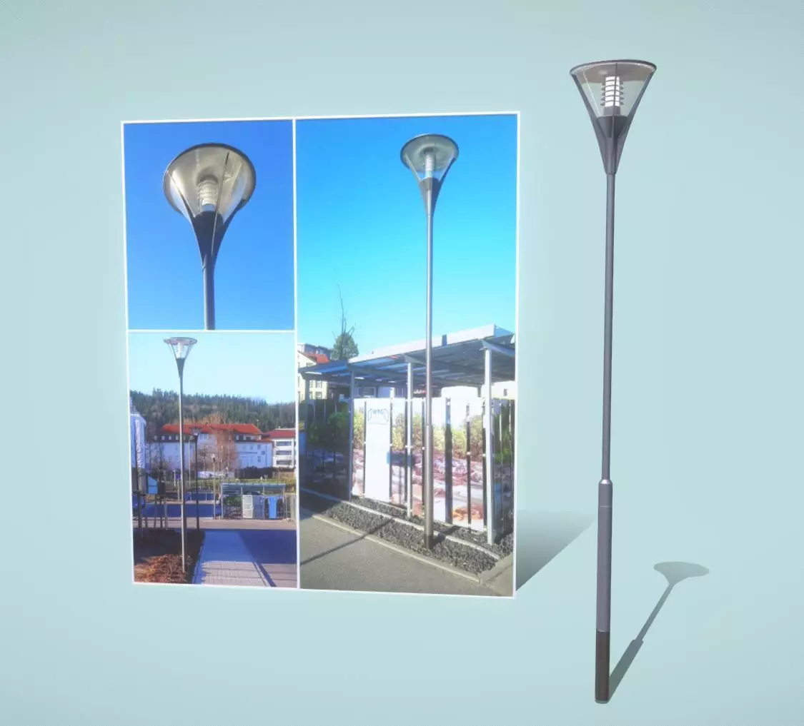 Street Light 6 Basic Version Low-poly 3D model_0
