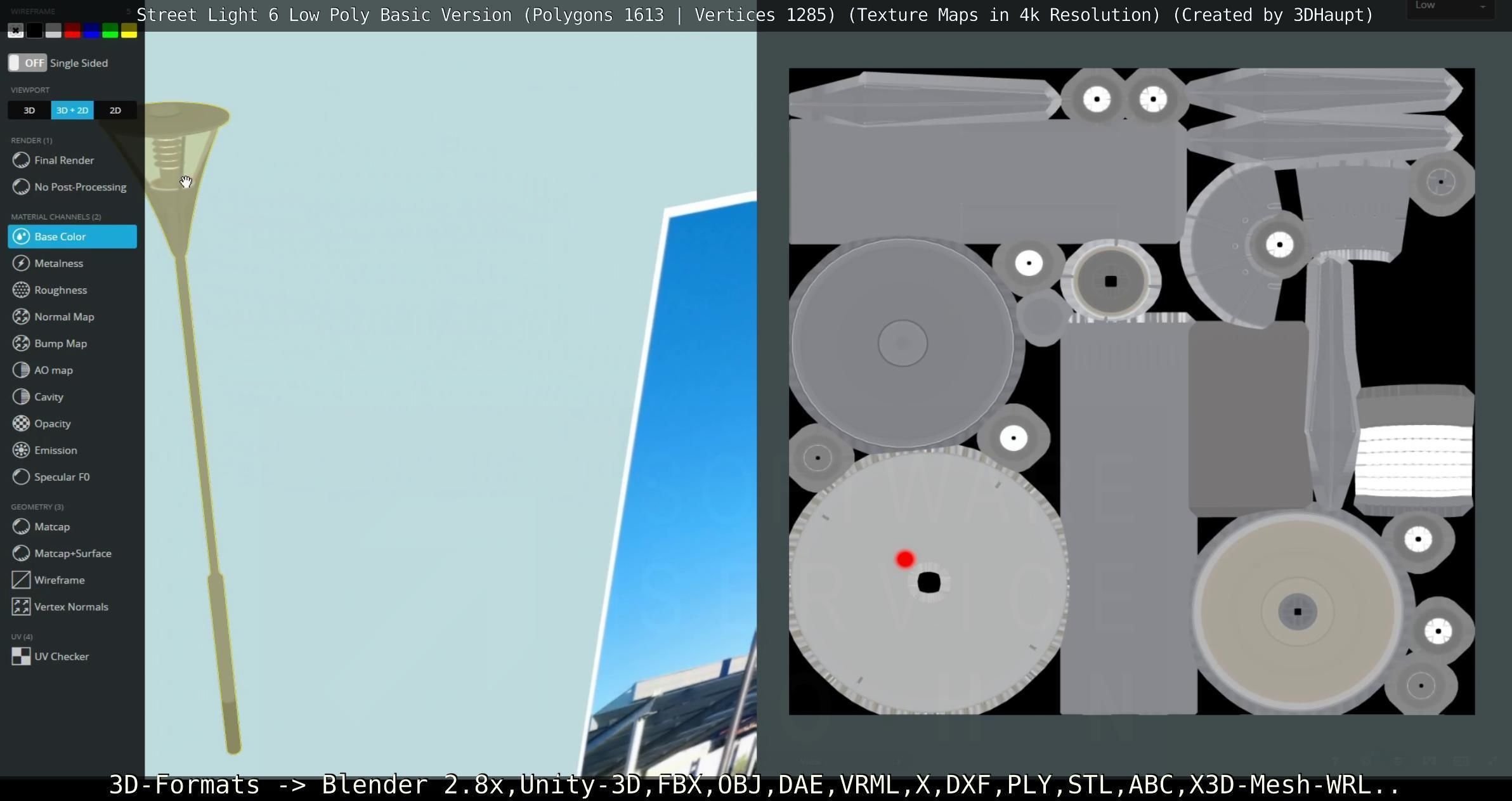 Street Light 6 Basic Version Low-poly 3D model_94