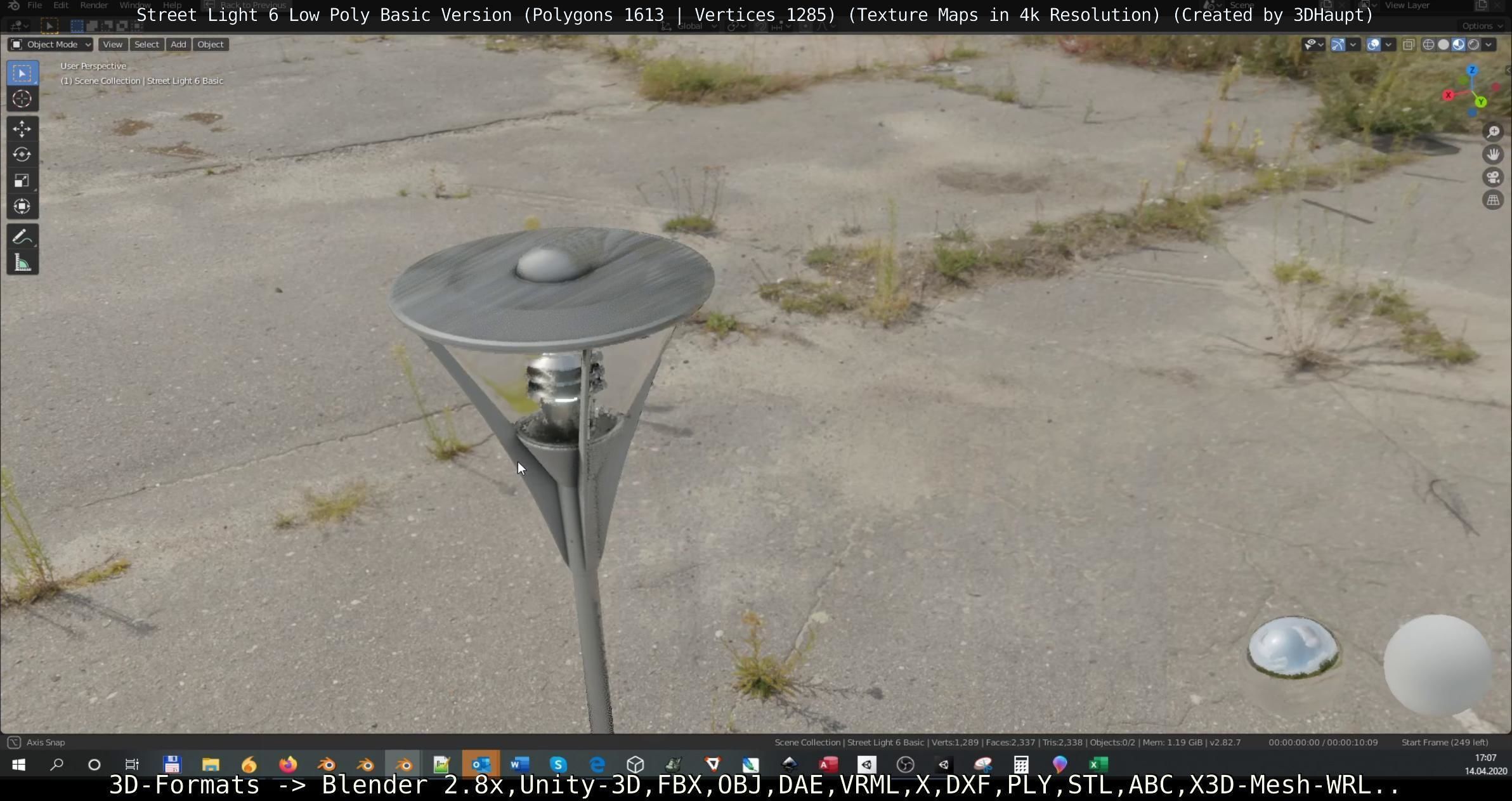 Street Light 6 Basic Version Low-poly 3D model_16