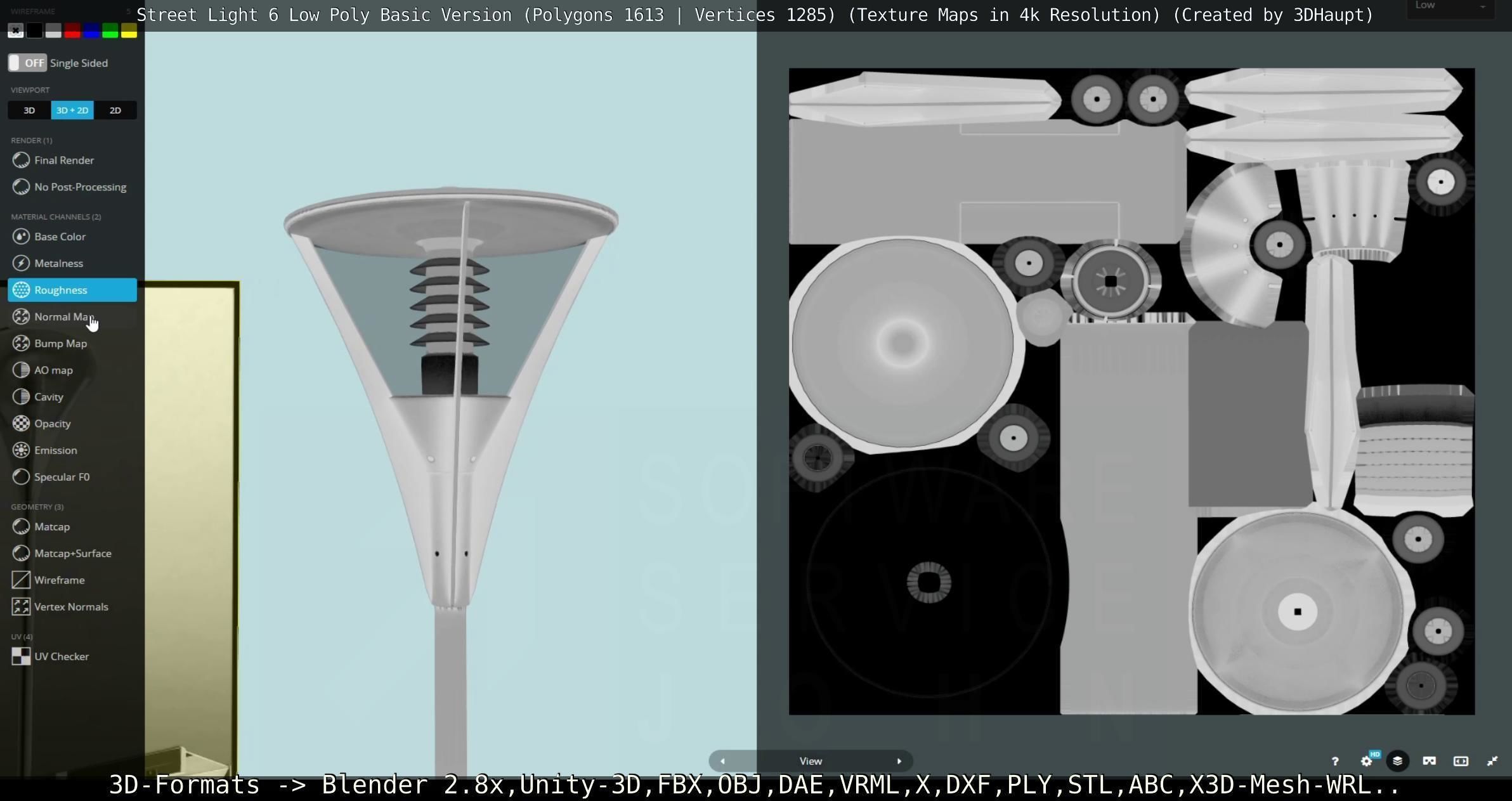 Street Light 6 Basic Version Low-poly 3D model_24
