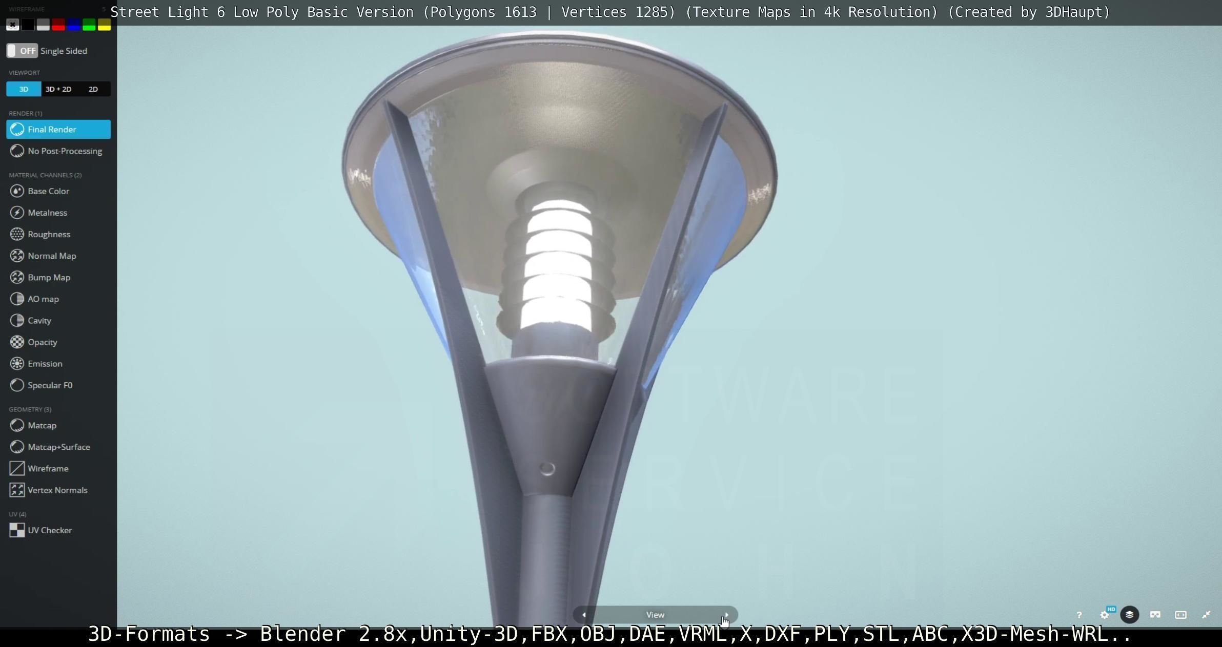 Street Light 6 Basic Version Low-poly 3D model_125