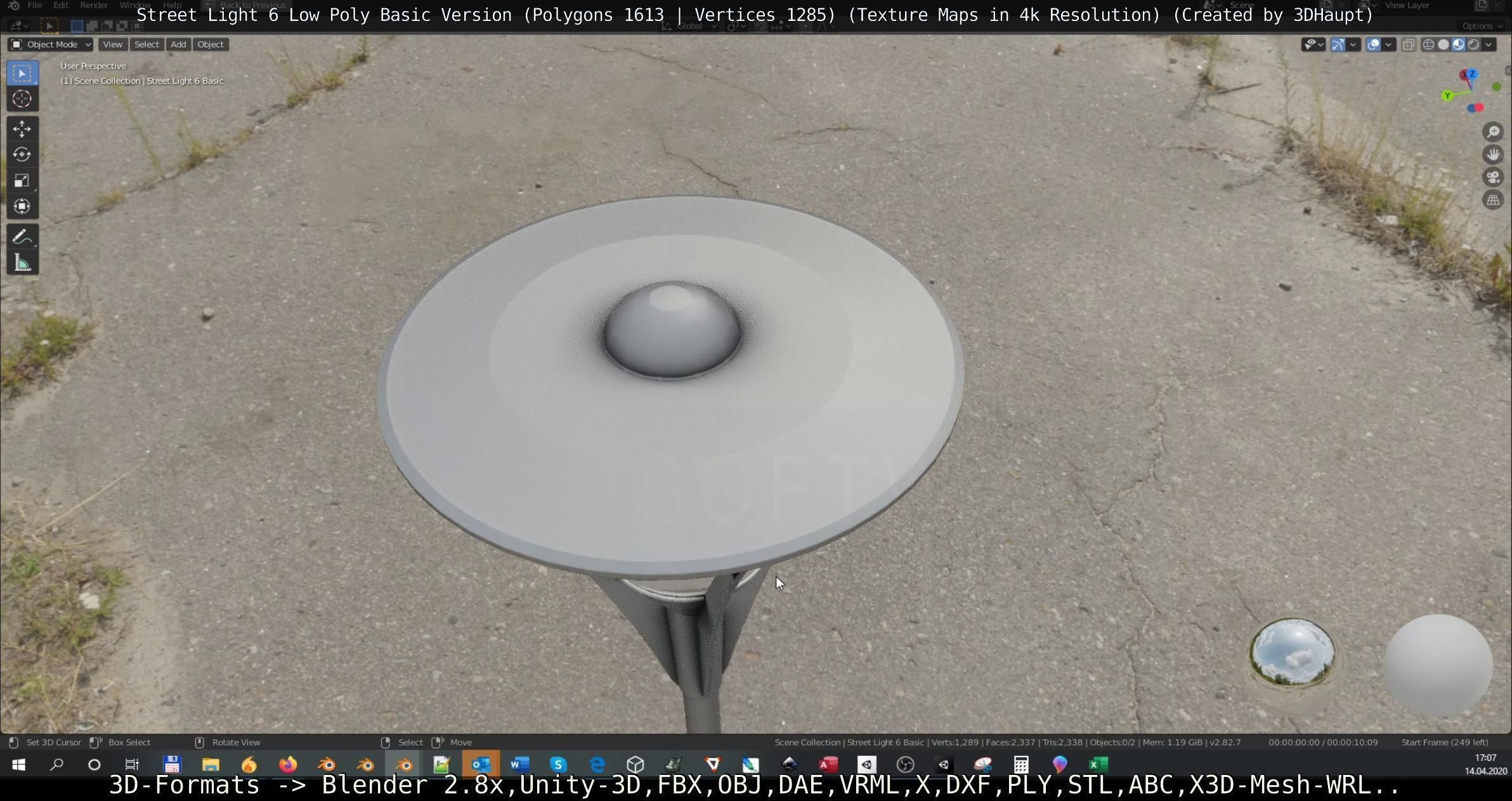 Street Light 6 Basic Version Low-poly 3D model_15