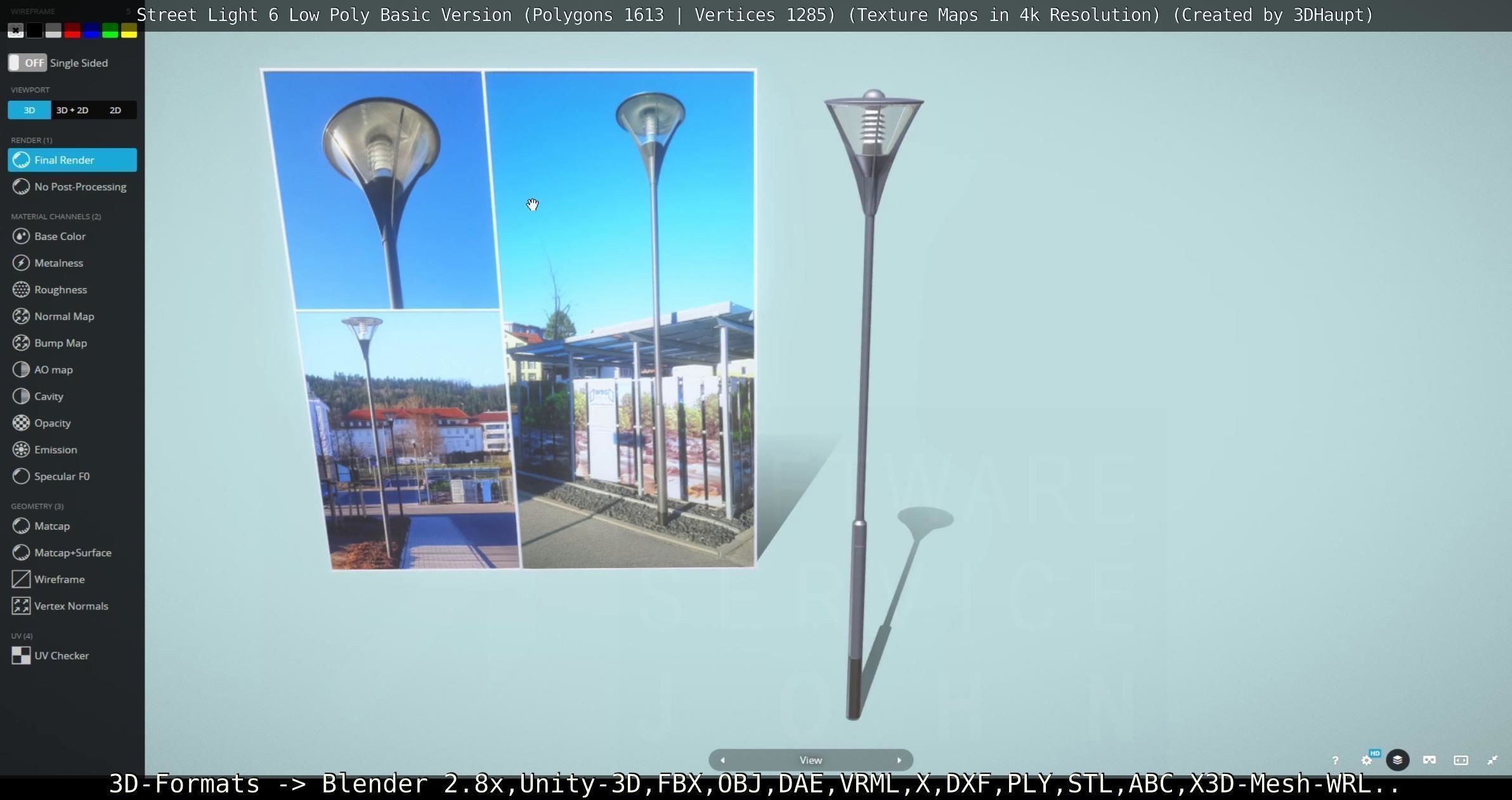 Street Light 6 Basic Version Low-poly 3D model_130