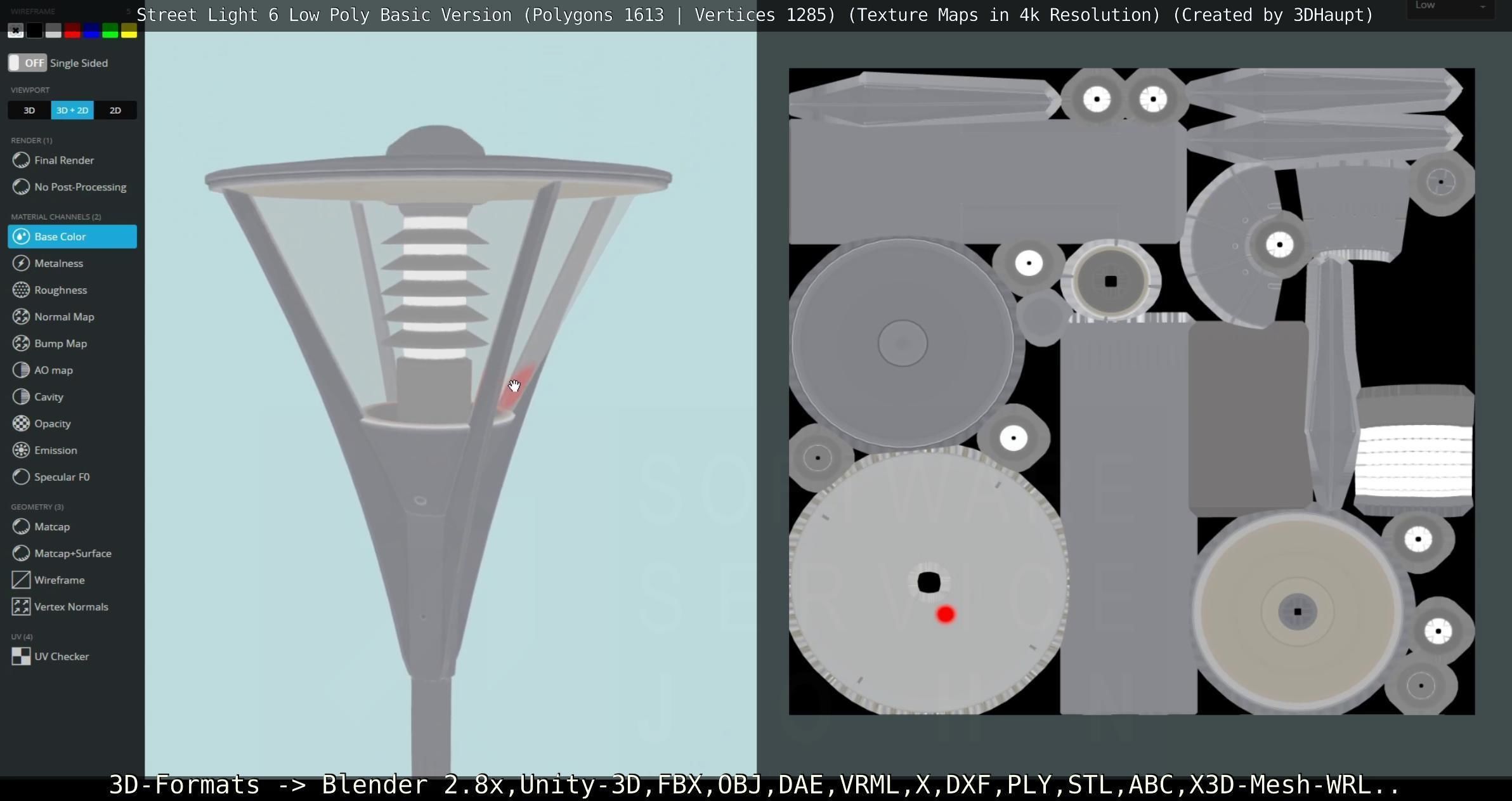 Street Light 6 Basic Version Low-poly 3D model_98