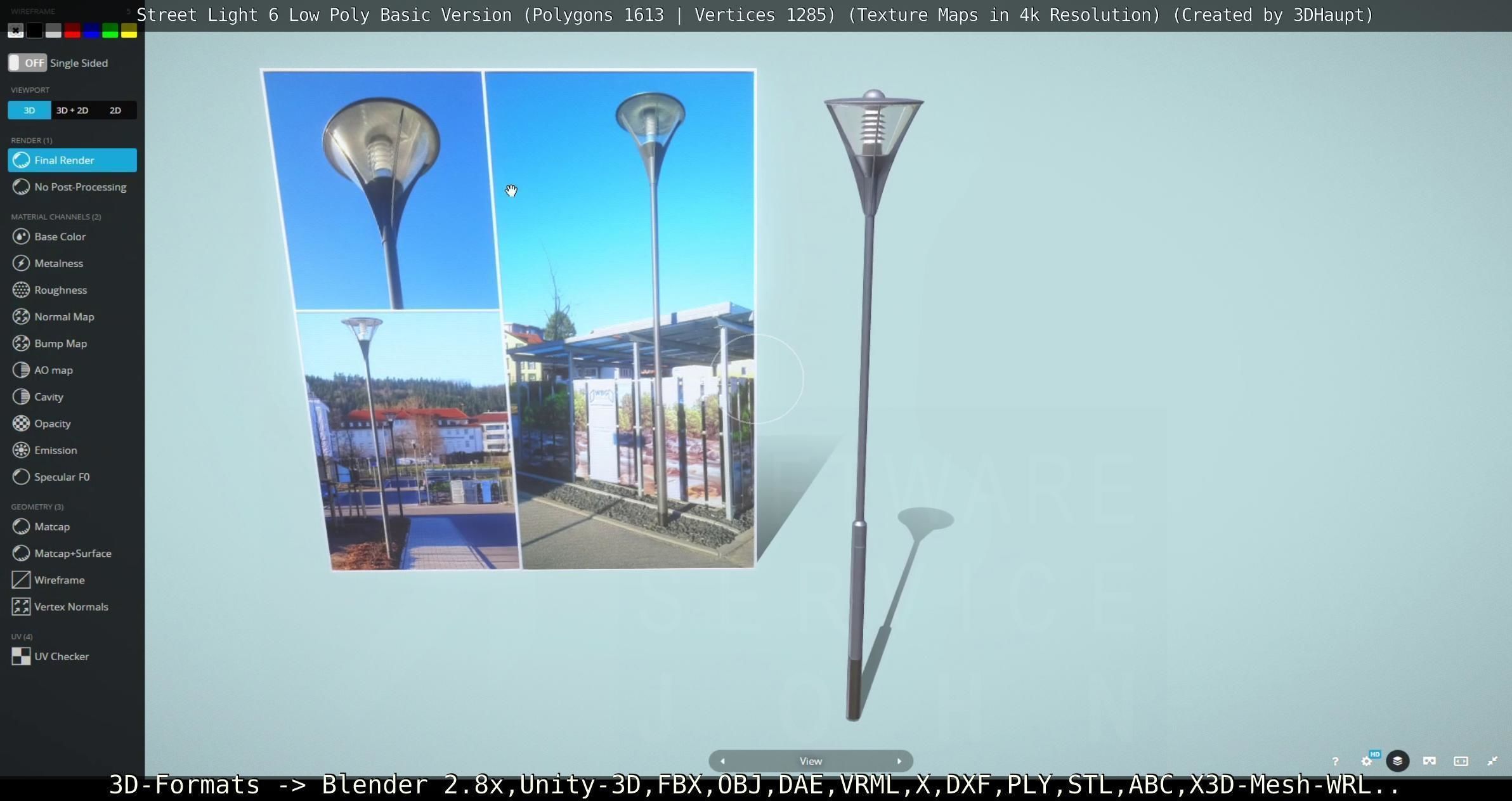 Street Light 6 Basic Version Low-poly 3D model_129