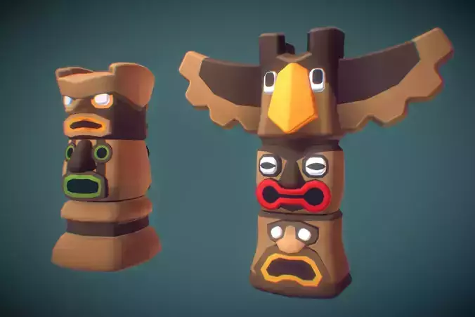 Cube World Totem - Proto Series Low-poly 3D model