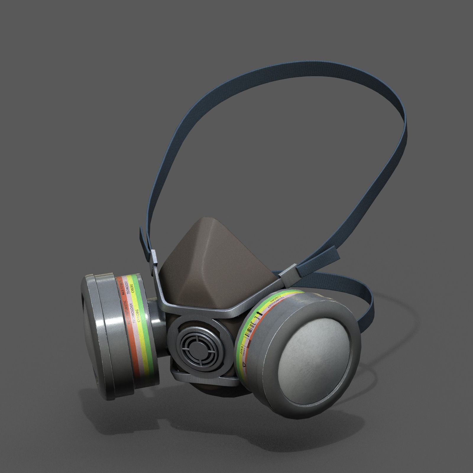 Gas mask helmet 3d safety isolated fantasy human  Low-poly 3D model_3