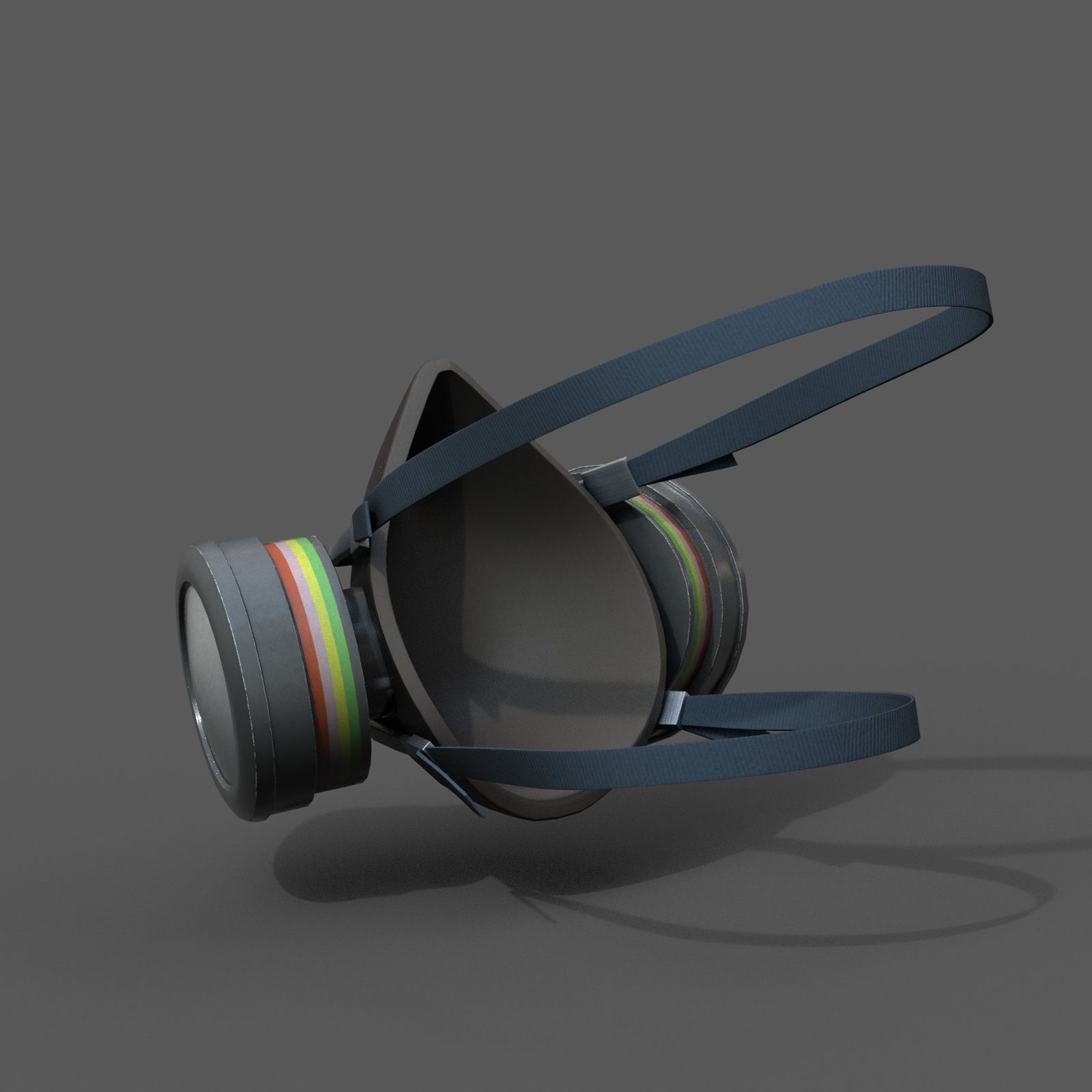 Gas mask helmet 3d safety isolated fantasy human  Low-poly 3D model_7