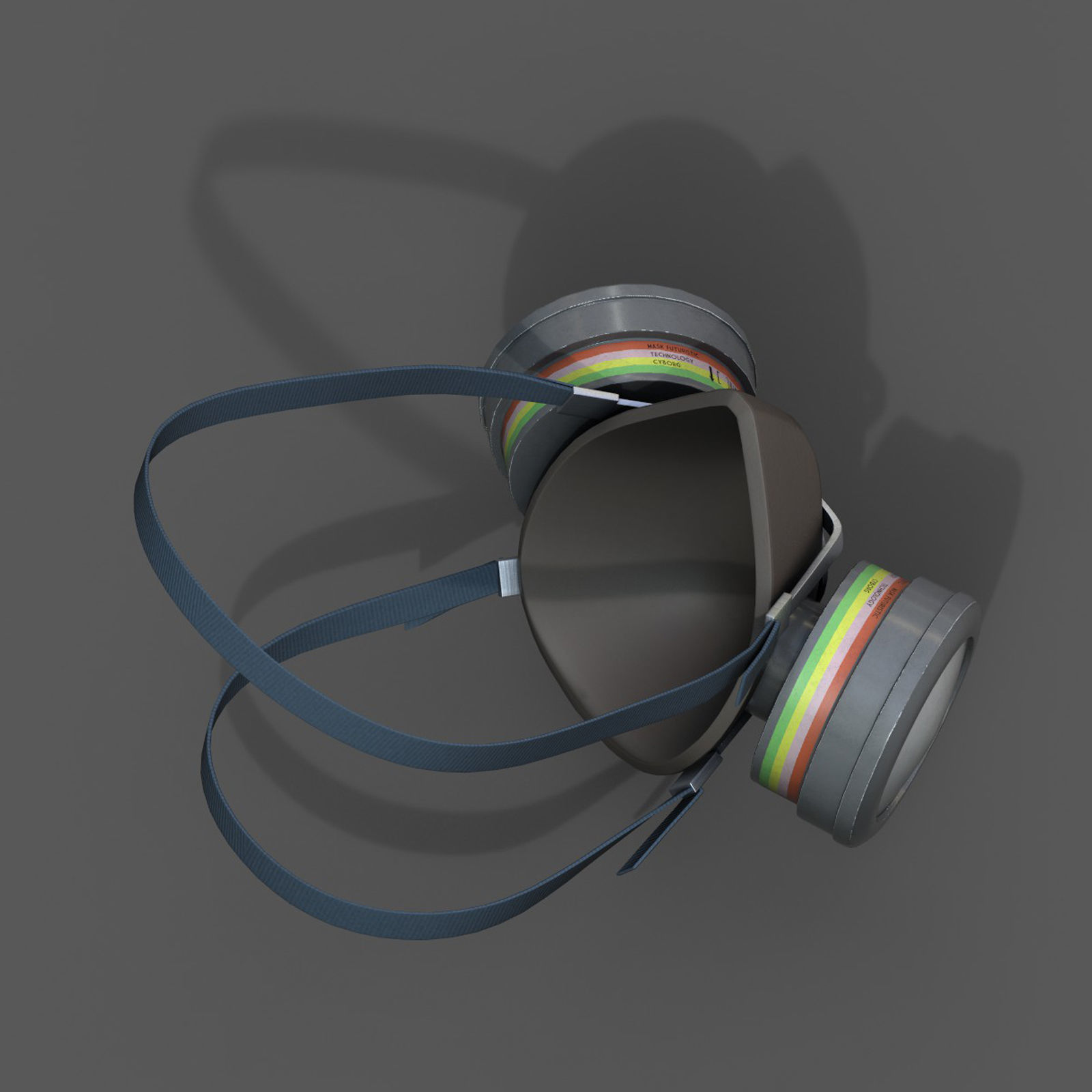 Gas mask helmet 3d safety isolated fantasy human  Low-poly 3D model_6