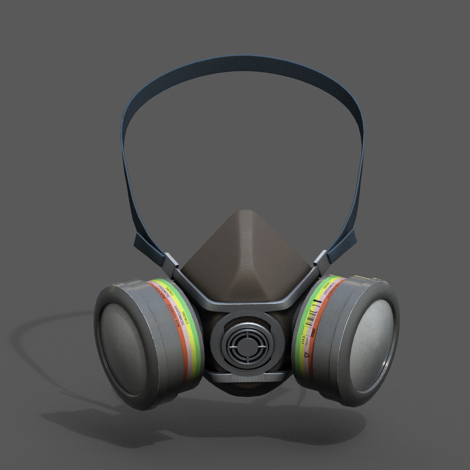 Gas mask helmet 3d safety isolated fantasy human  Low-poly 3D model_1