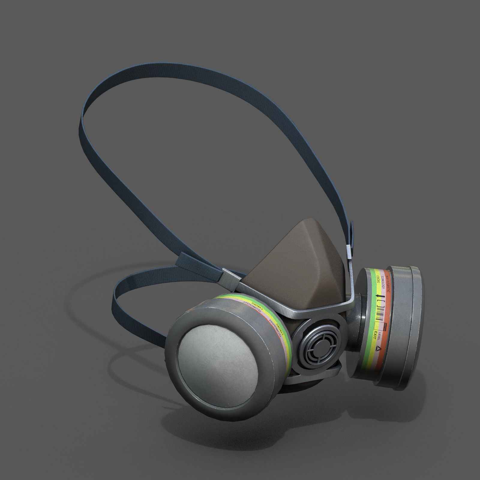 Gas mask helmet 3d safety isolated fantasy human  Low-poly 3D model_2