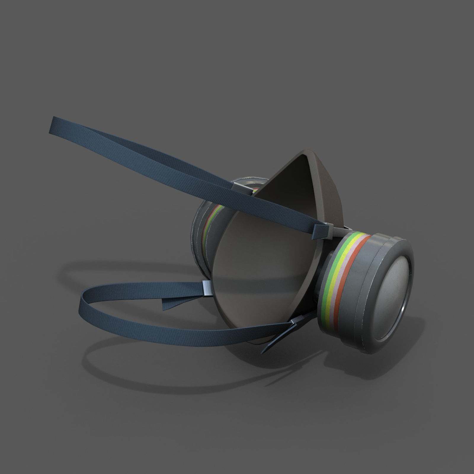 Gas mask helmet 3d safety isolated fantasy human  Low-poly 3D model_8