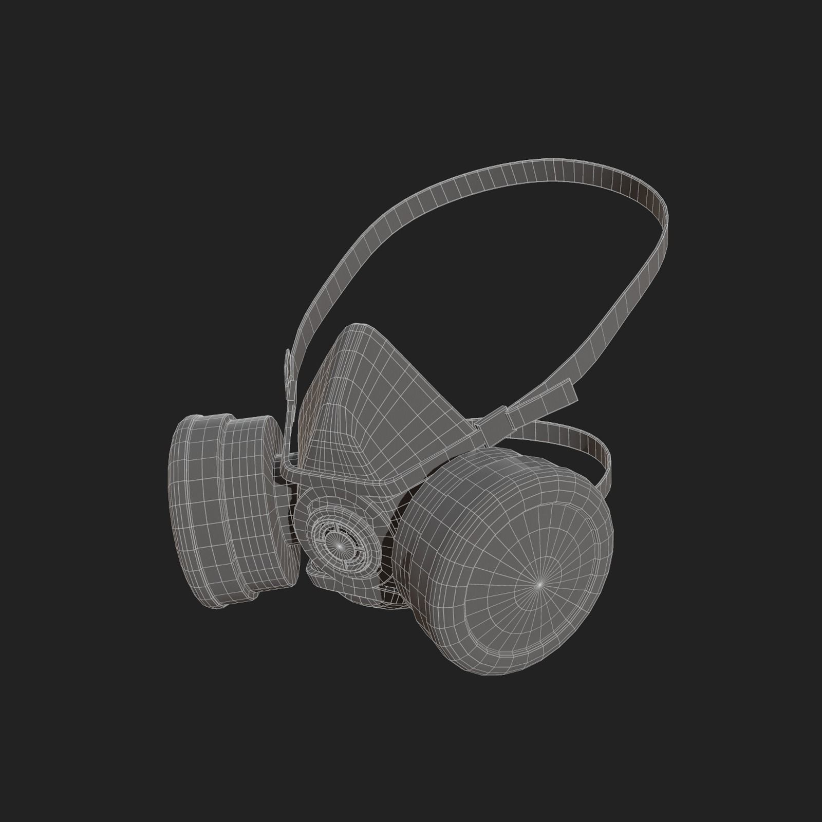 Gas mask helmet 3d safety isolated fantasy human  Low-poly 3D model_9