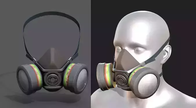 Gas mask helmet 3d safety isolated fantasy human  Low-poly 3D model