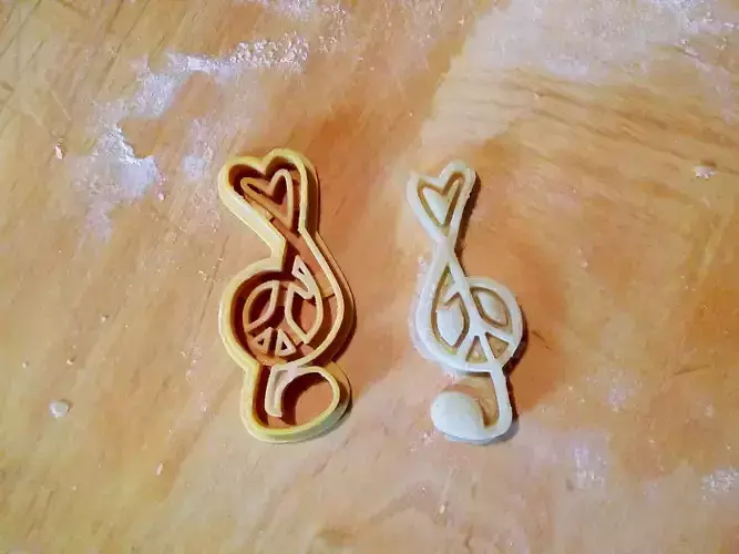 Peace love music cookie cutter