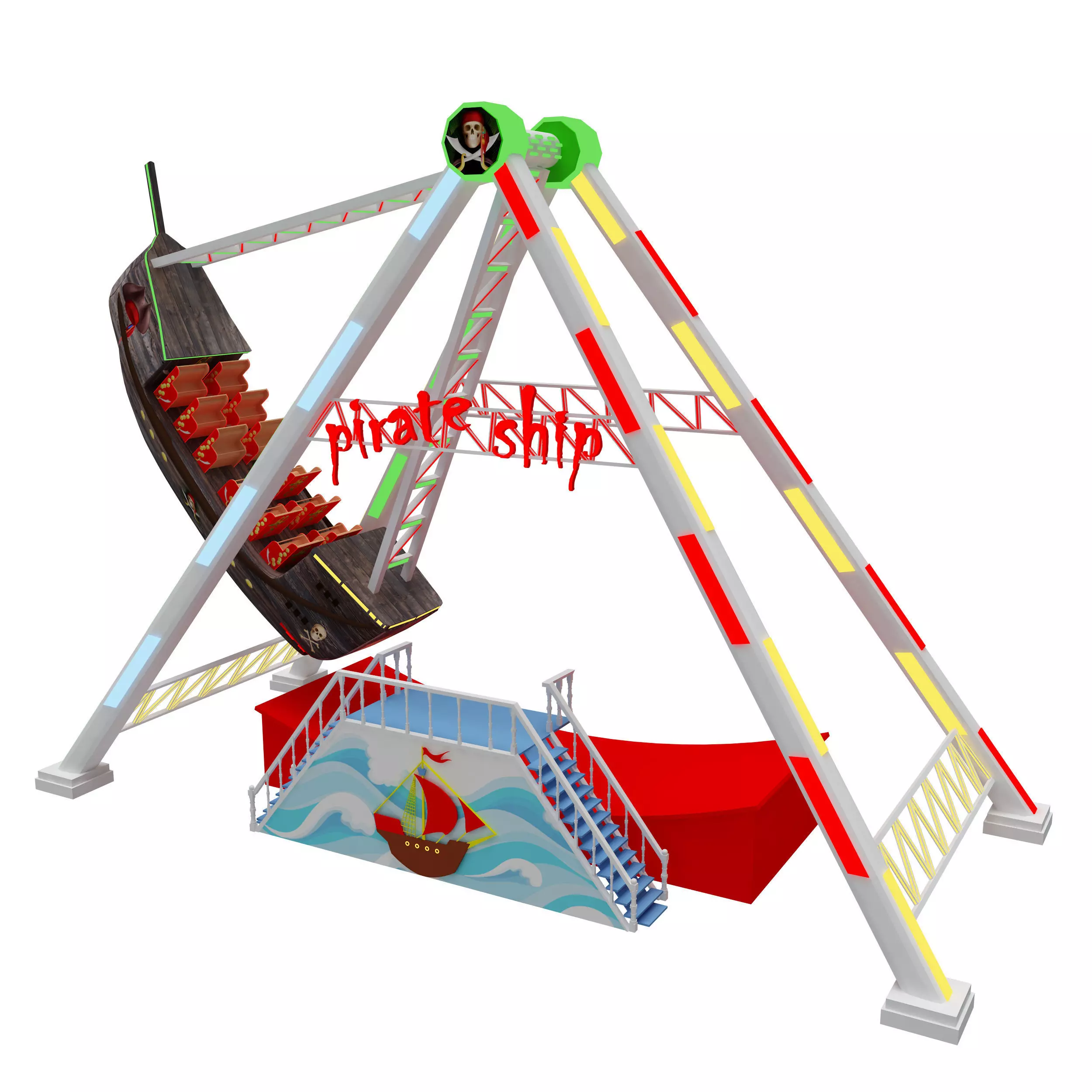 pirate ship ride 3D model