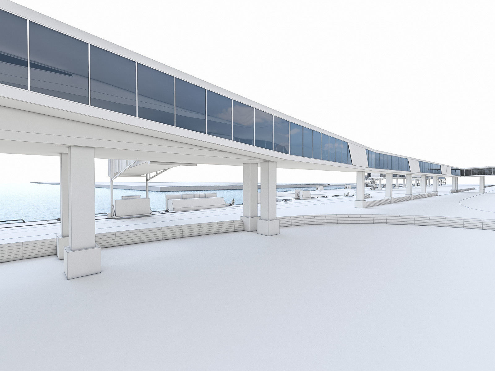 Port Terminal Low-poly 3D model_7