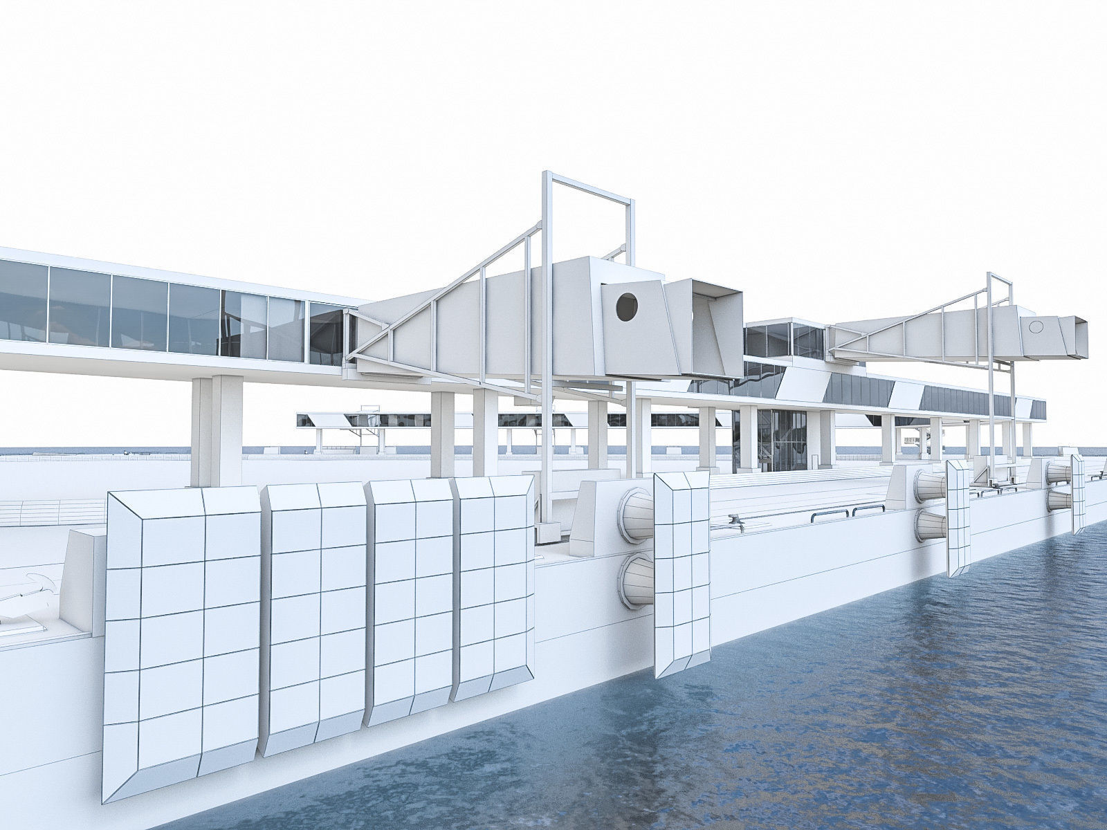 Port Terminal Low-poly 3D model_9