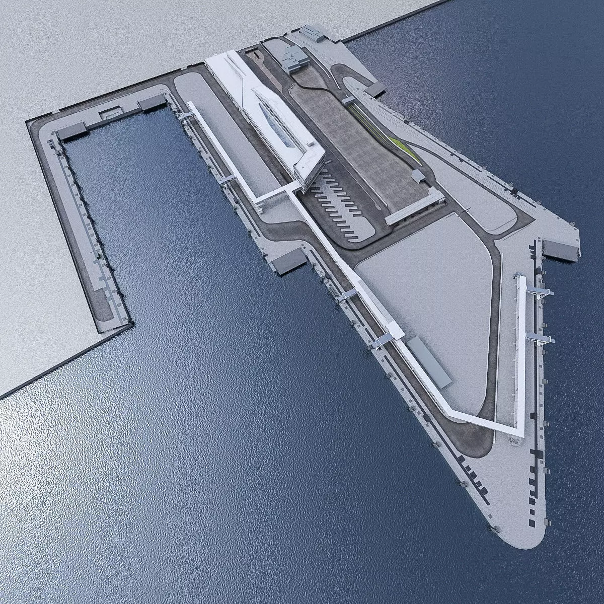 Port Terminal Low-poly 3D model_0