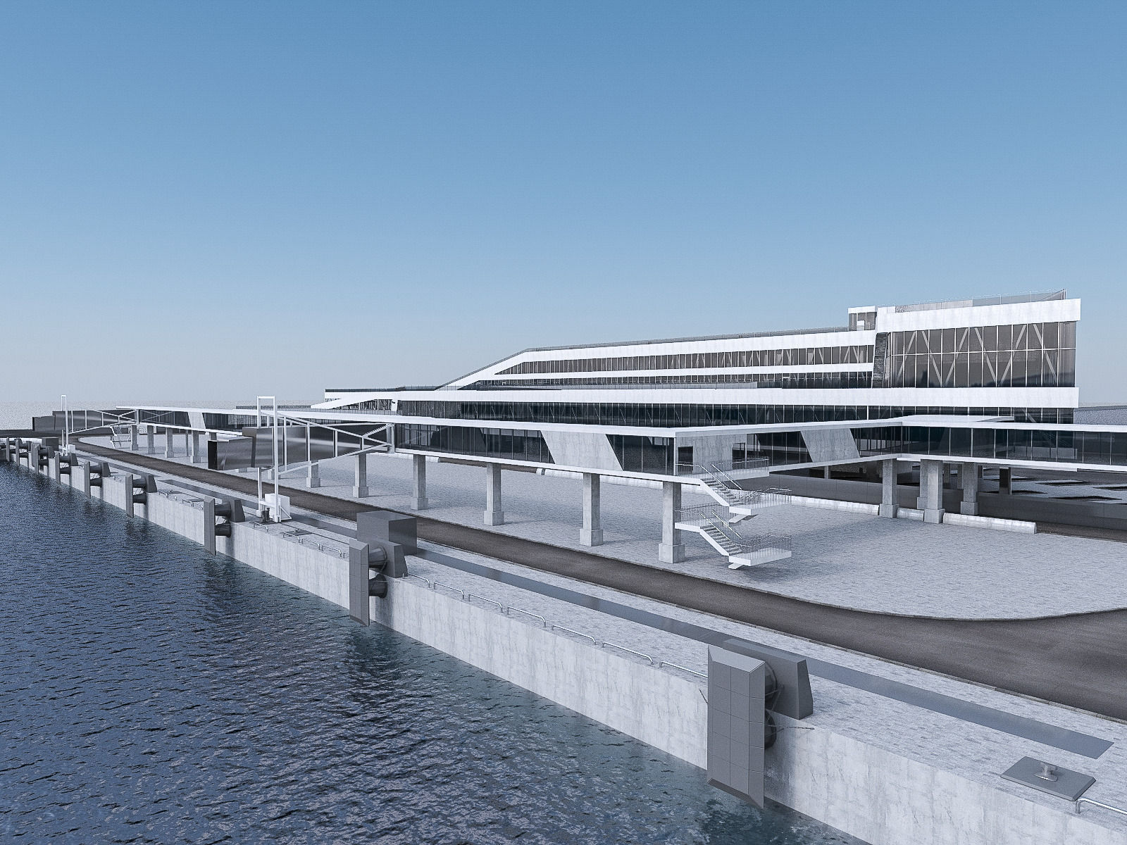 Port Terminal Low-poly 3D model_4