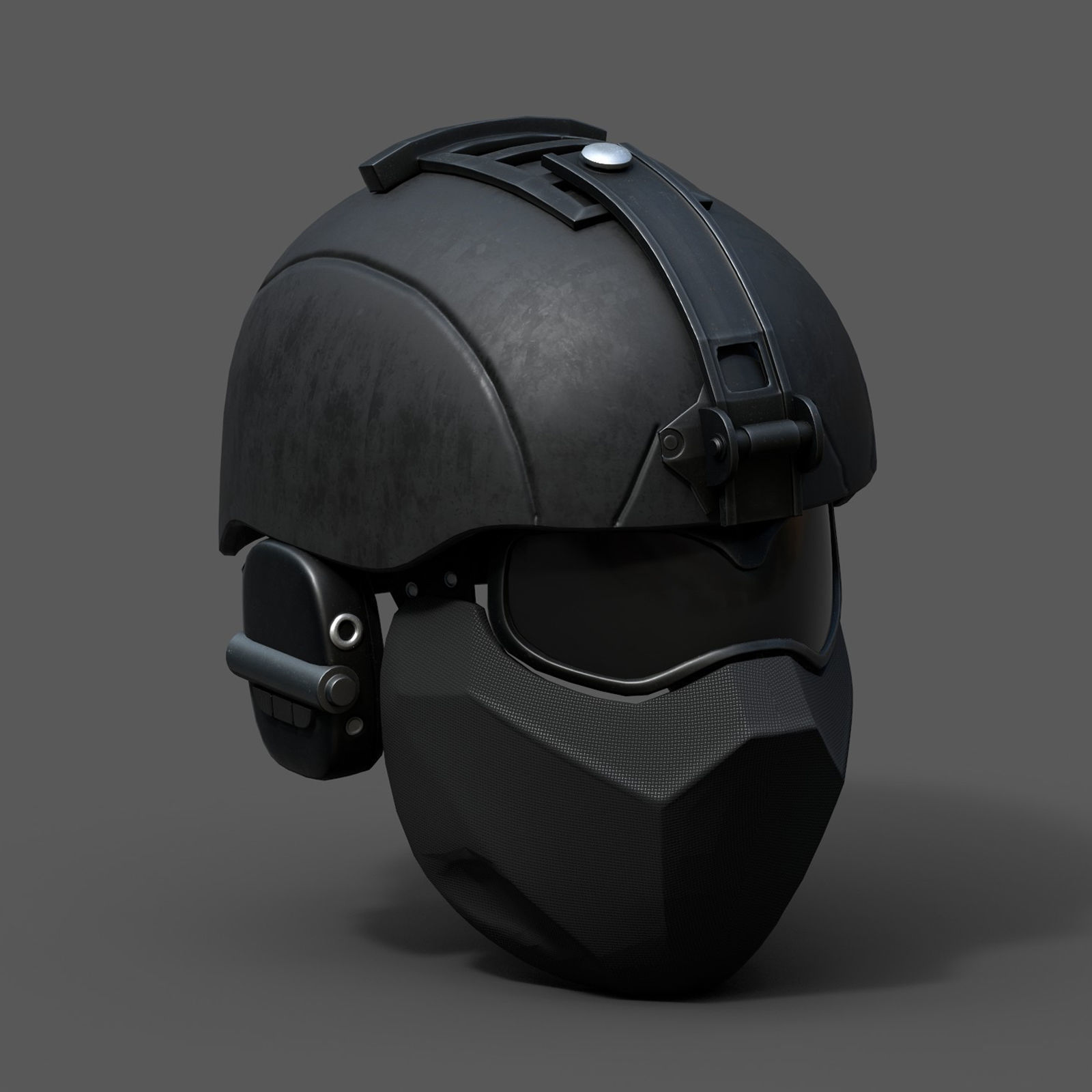  helmet 3d model military combat fantasy futuristic  Low-poly 3D model_2