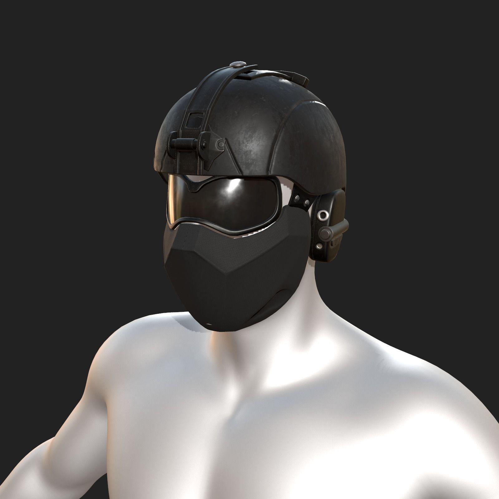  helmet 3d model military combat fantasy futuristic  Low-poly 3D model_4