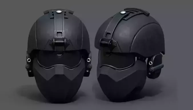 helmet 3d model military combat fantasy futuristic 
