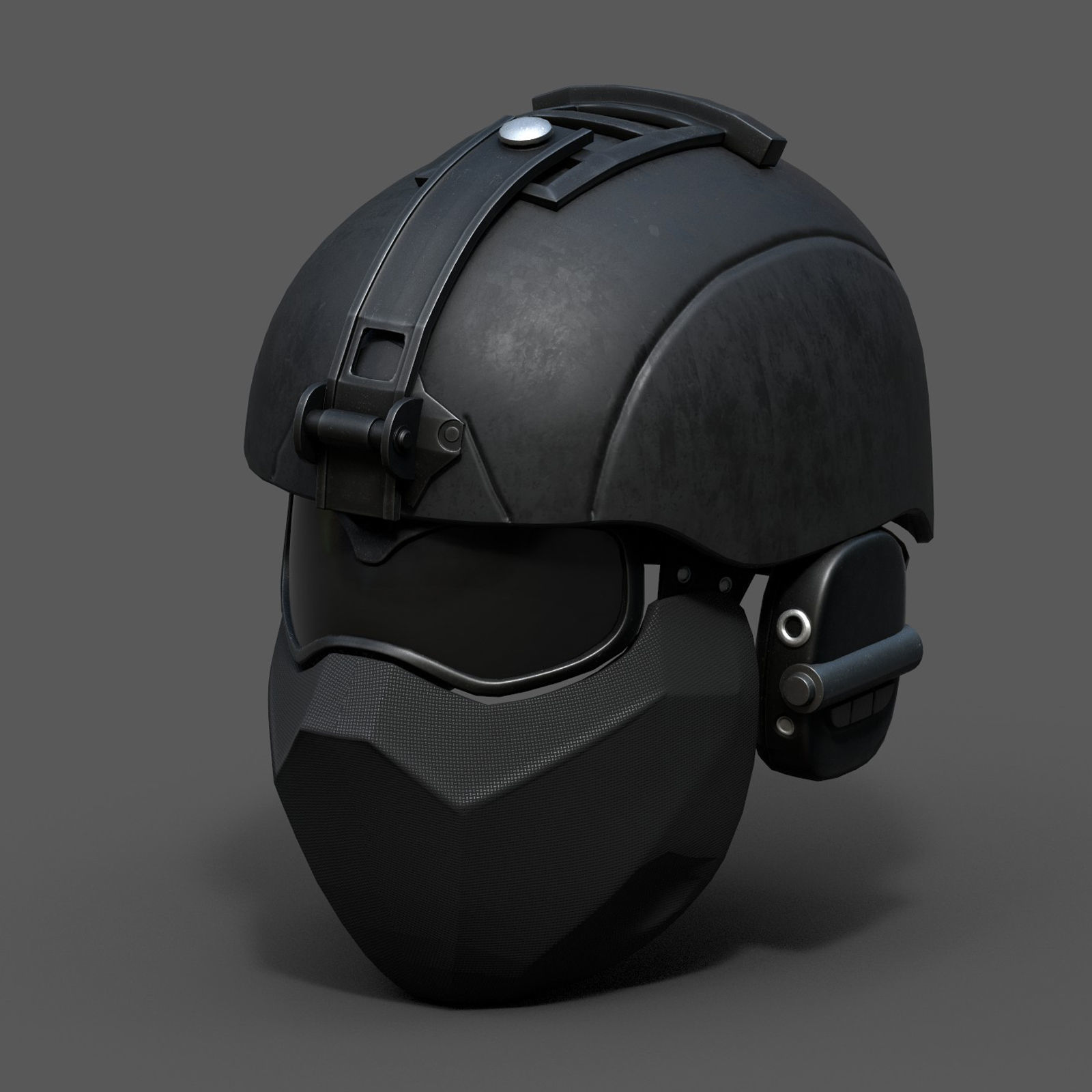  helmet 3d model military combat fantasy futuristic  Low-poly 3D model_1
