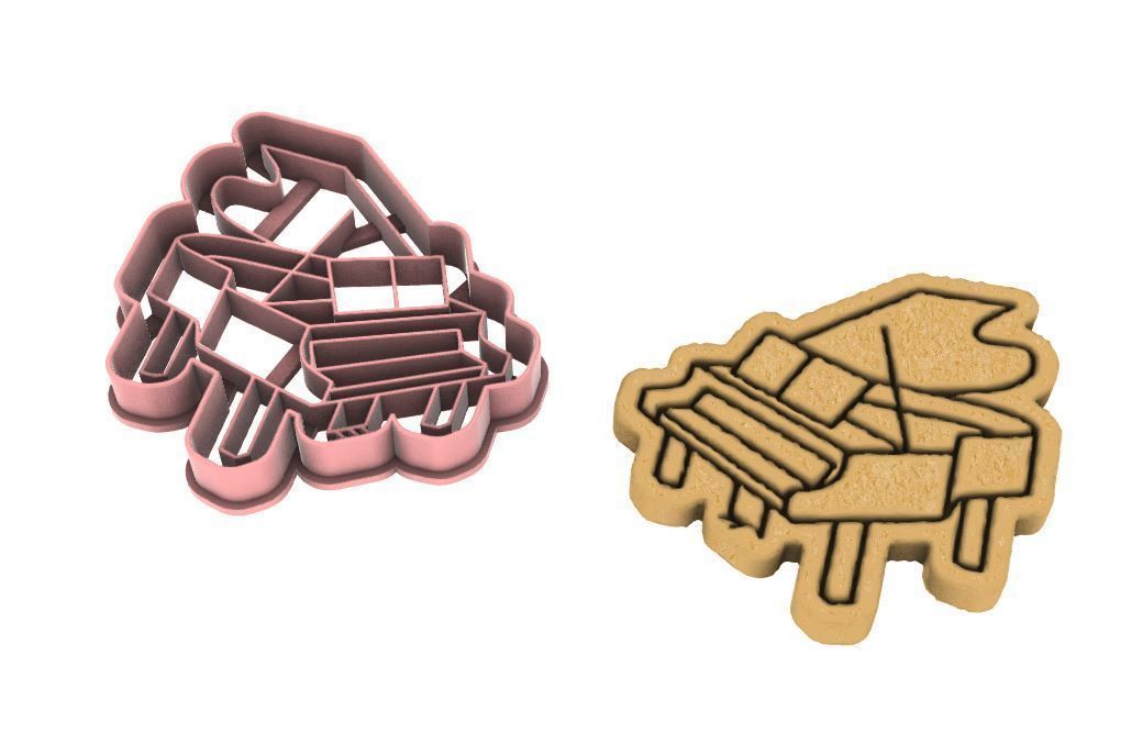 Piano cookie cutter v2 3D print model_5