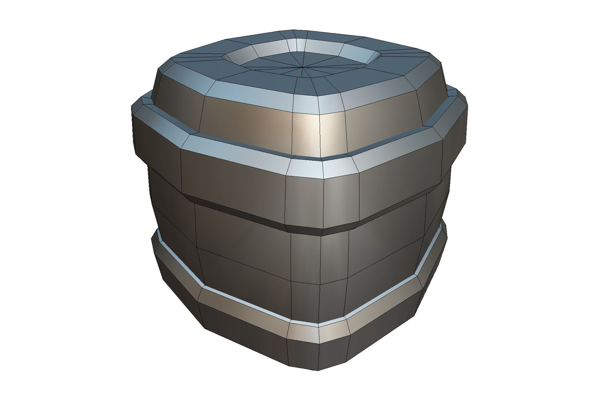 Cube World Wooden Barrels - Proto Series Low-poly 3D model_3