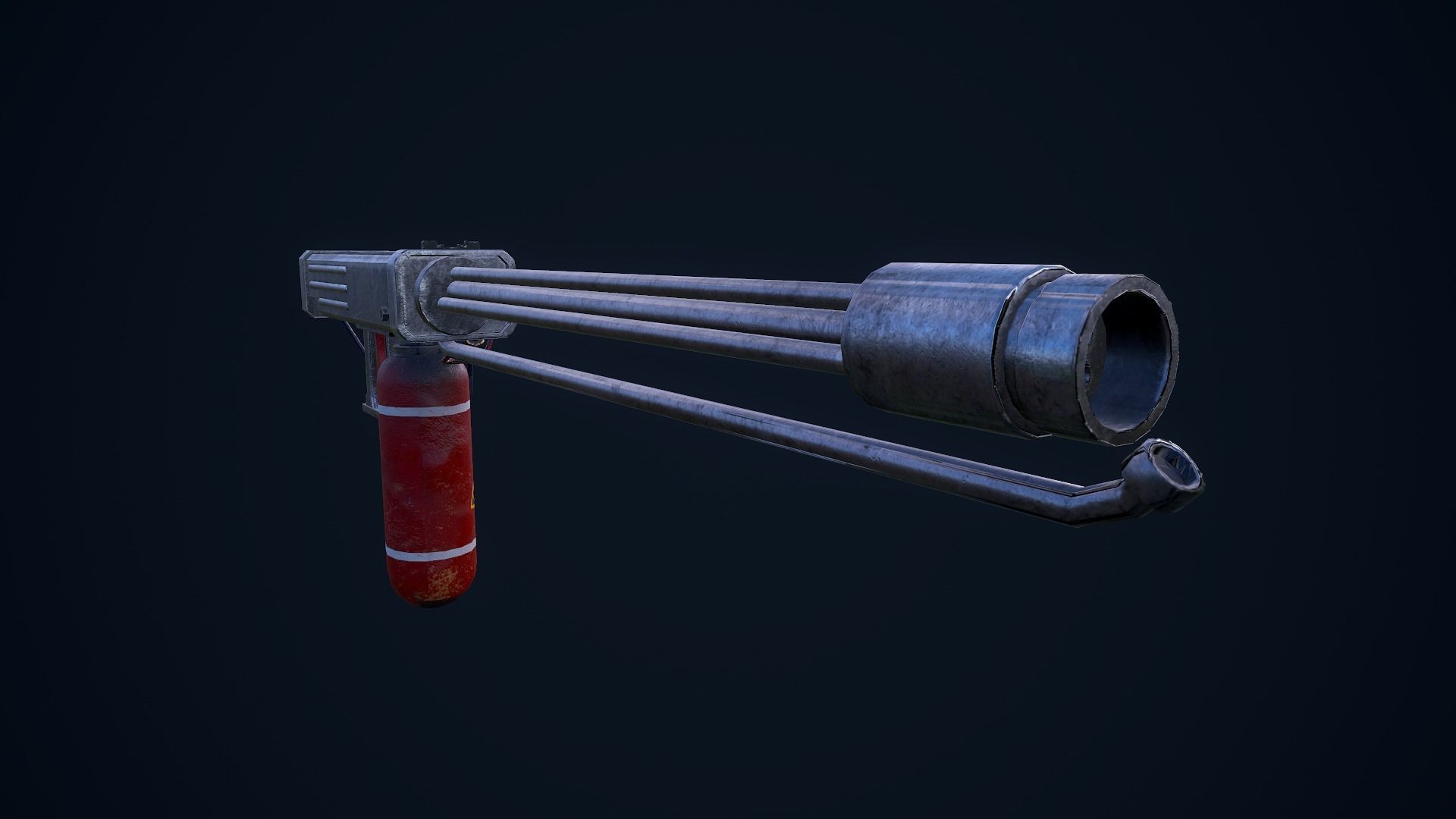 Flamethrower grenade launcher Low-poly 3D model_6