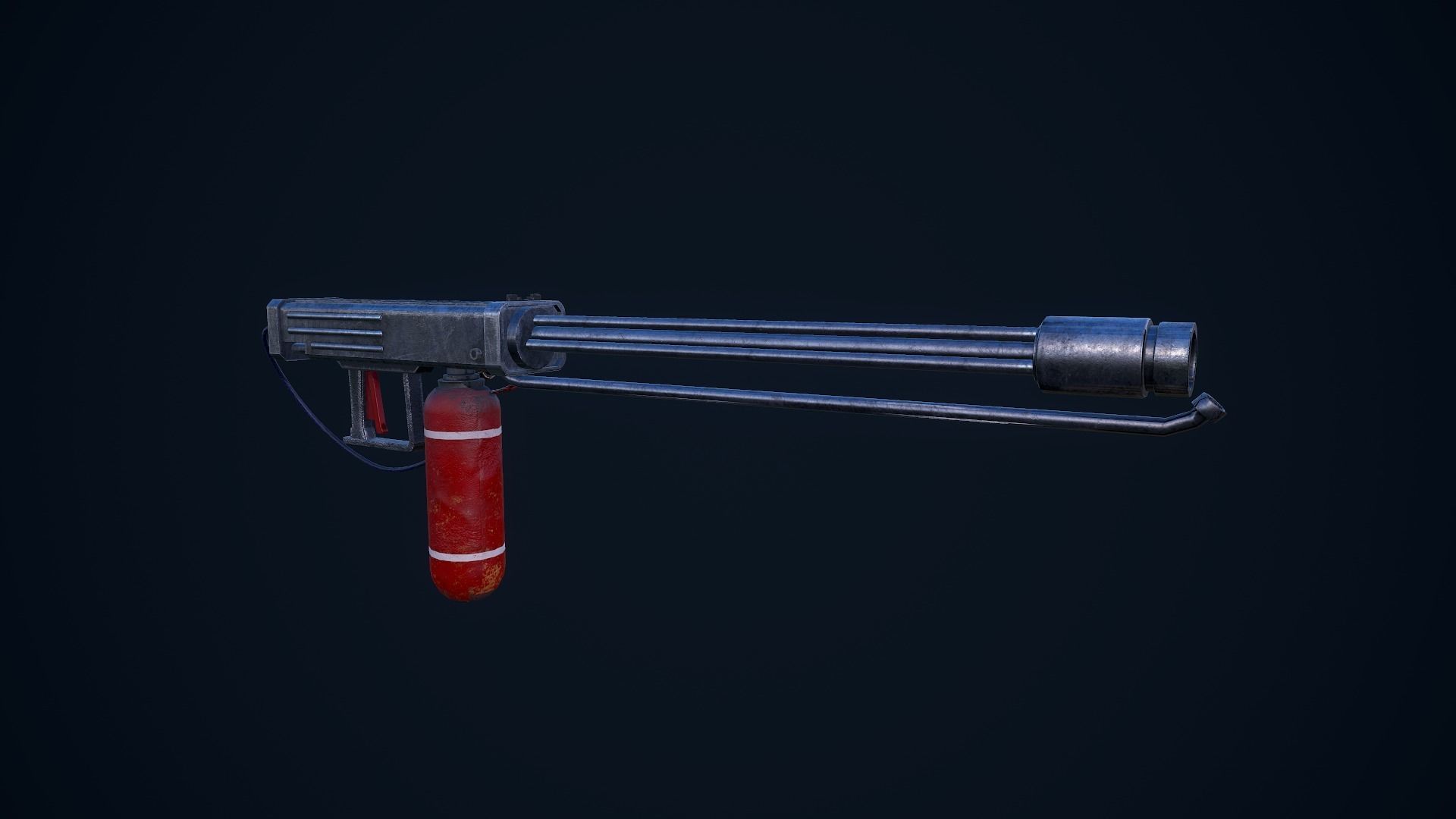 Flamethrower grenade launcher Low-poly 3D model_7