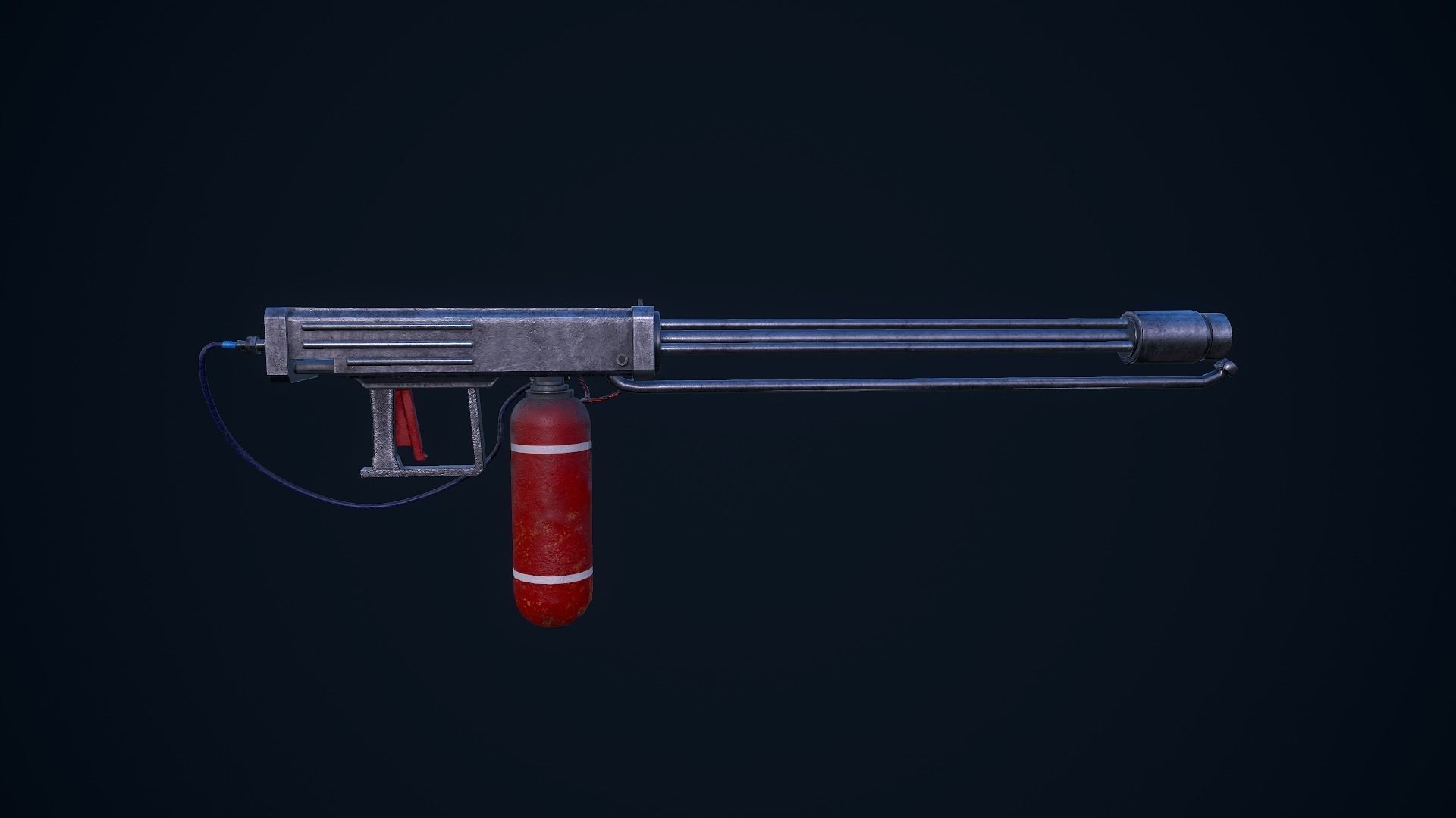 Flamethrower grenade launcher Low-poly 3D model_8