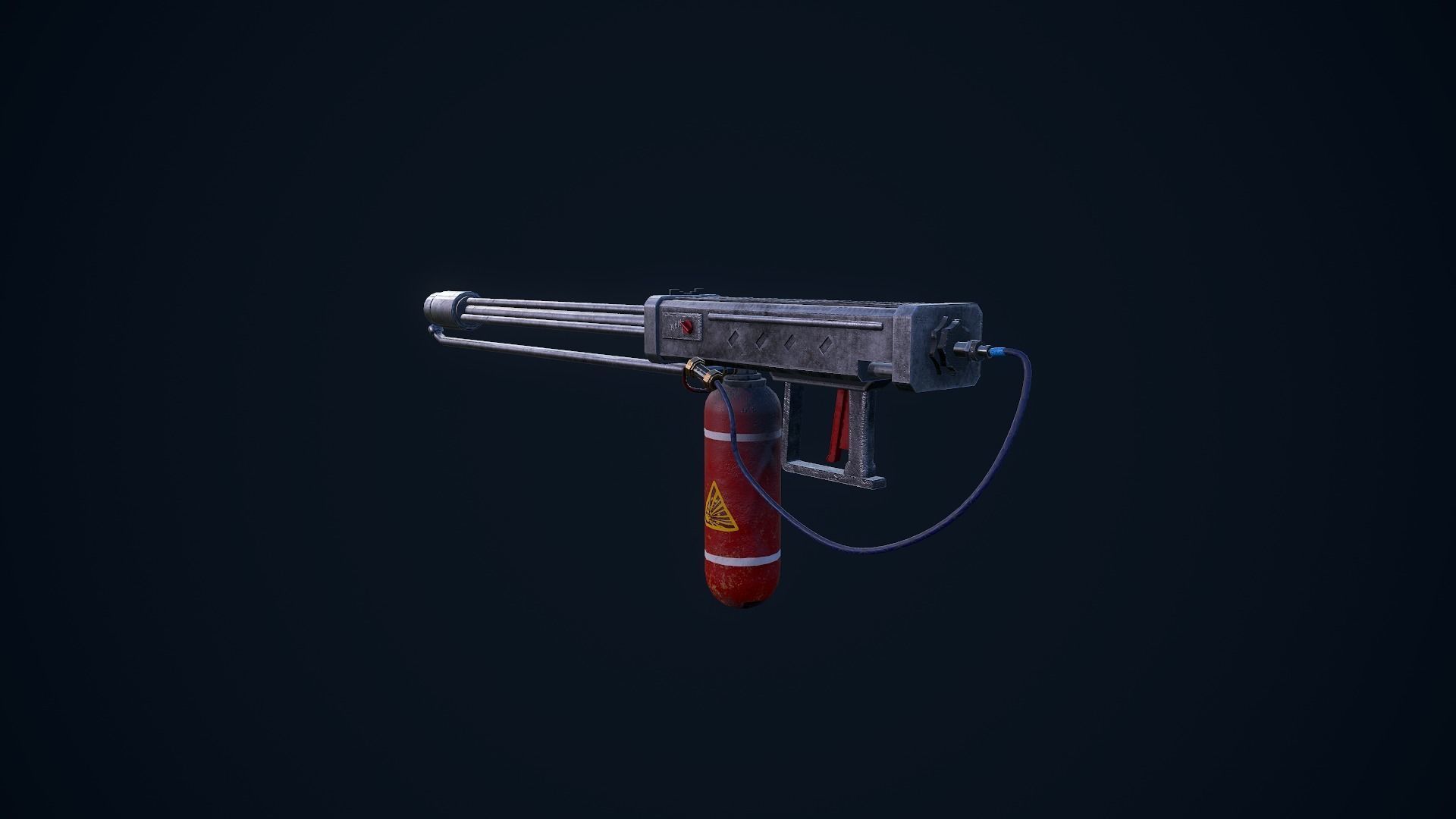 Flamethrower grenade launcher Low-poly 3D model_20