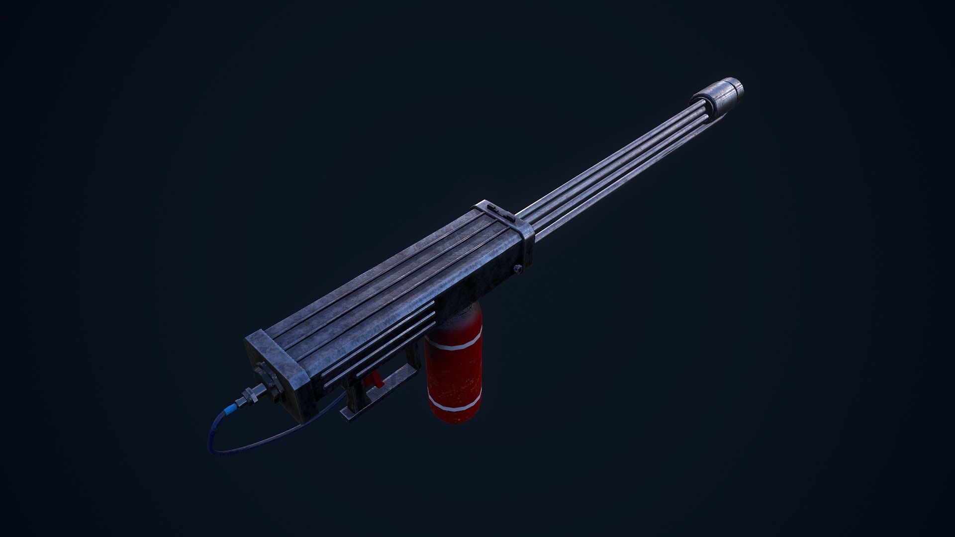 Flamethrower grenade launcher Low-poly 3D model_13
