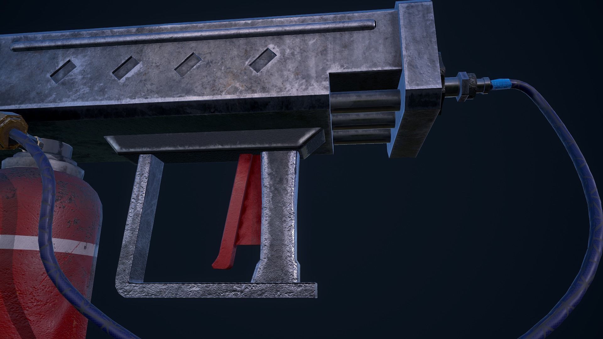 Flamethrower grenade launcher Low-poly 3D model_15