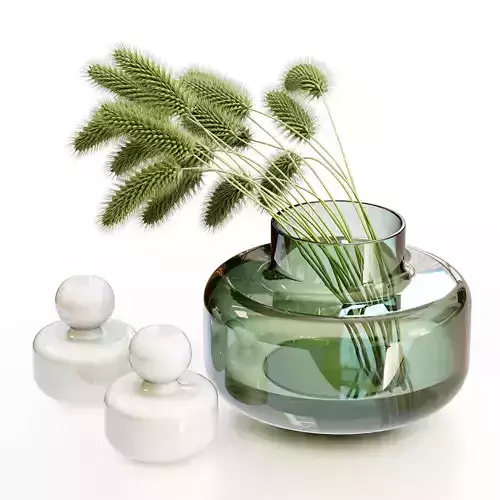 Stylish bouquet with green spikelets