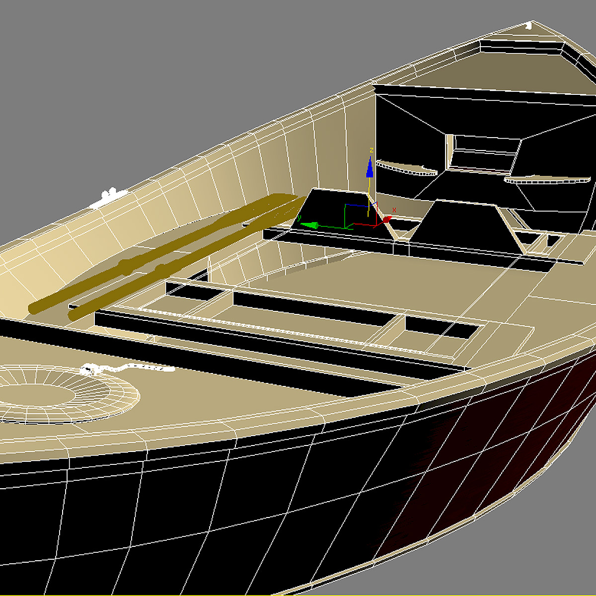 Wooden Boat MAX 2011 3D model_5