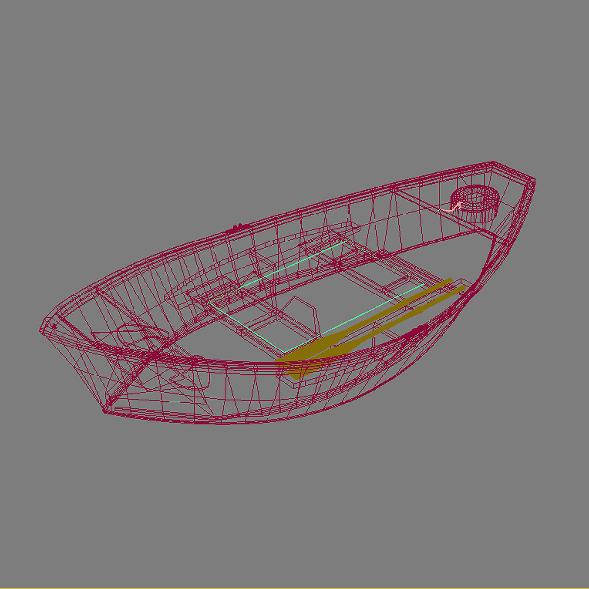 Wooden Boat MAX 2011 3D model_9