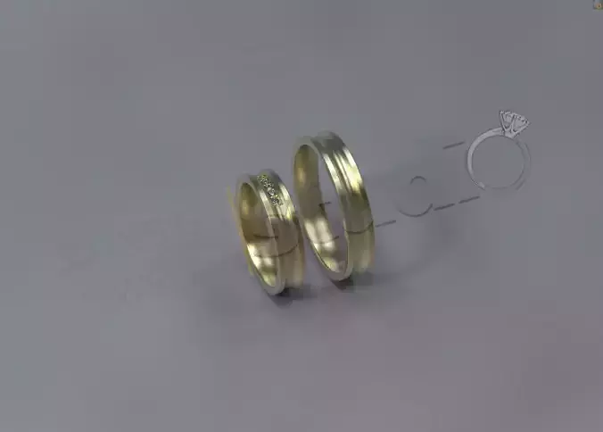 Wedding luxury unique bands rings 3d model
