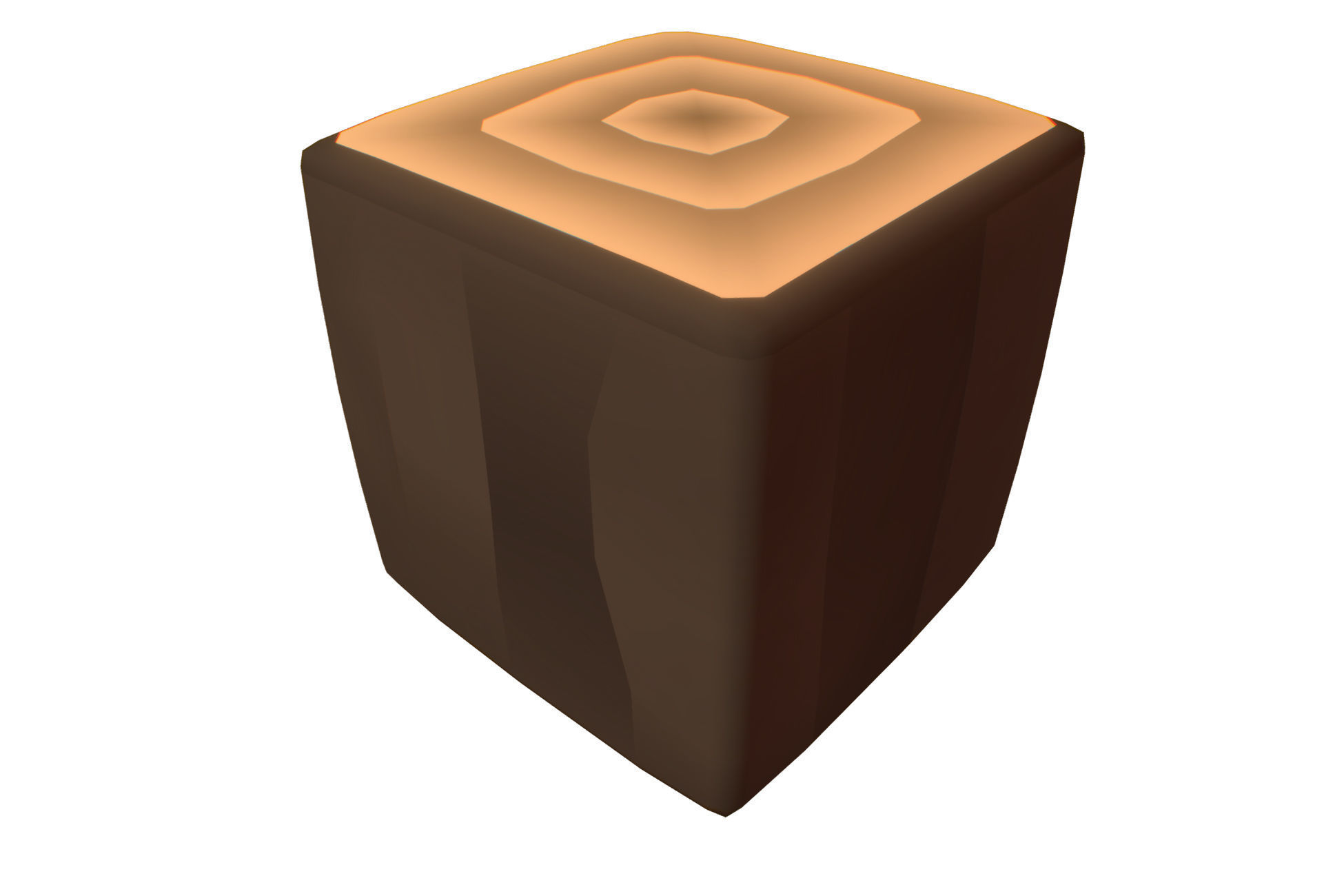 Cube World Wood Block - Proto Series Low-poly 3D model_2