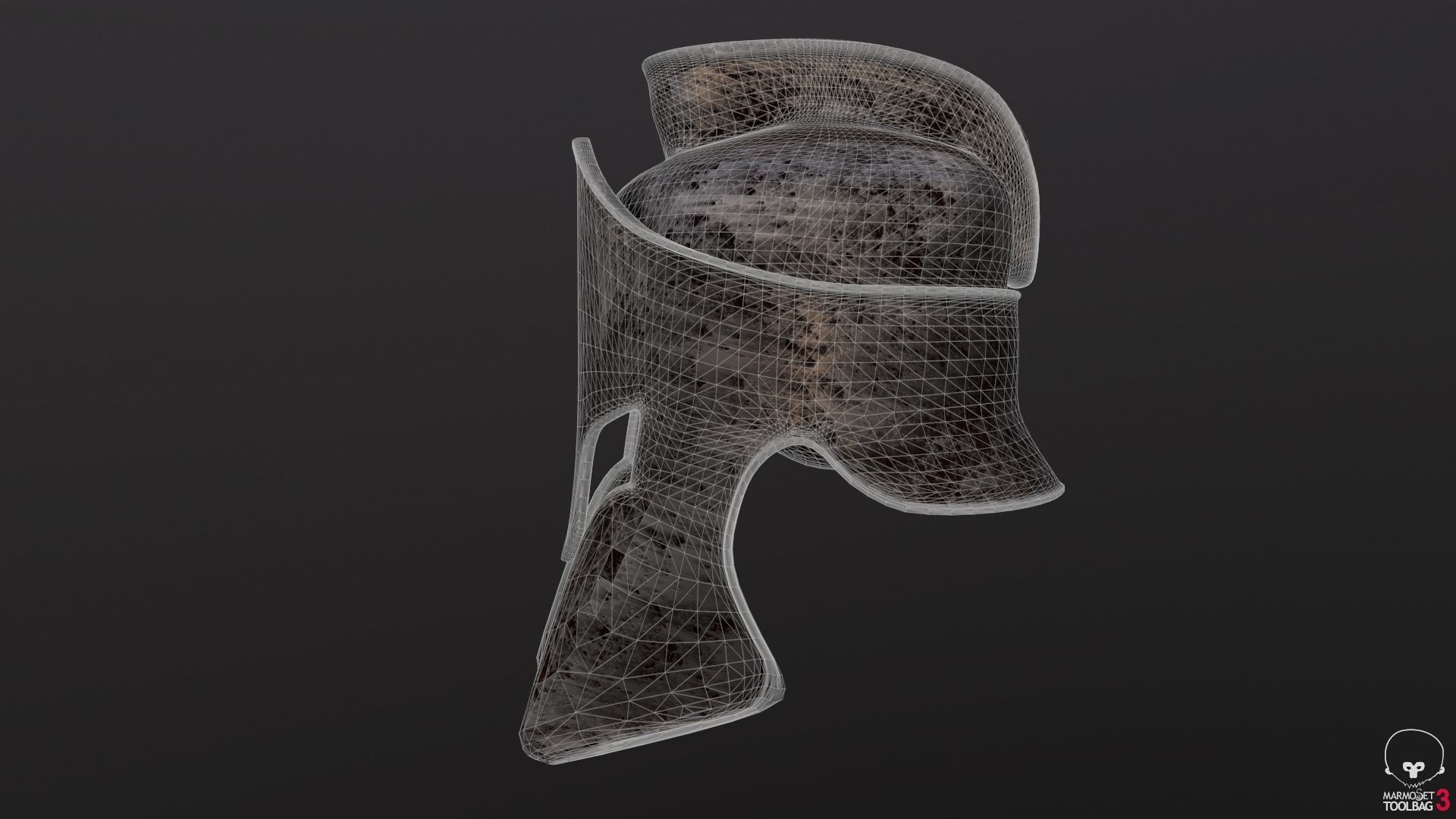 Spartan Helmet Game Ready 3D model_11