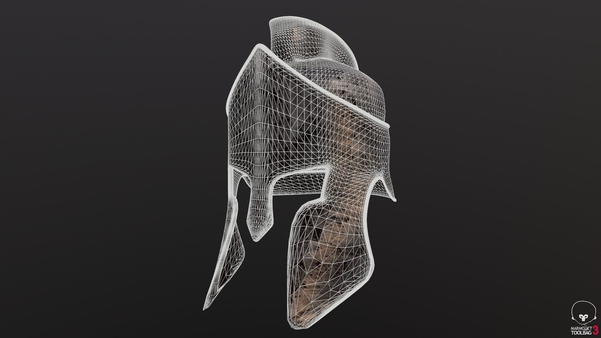 Spartan Helmet Game Ready 3D model_9